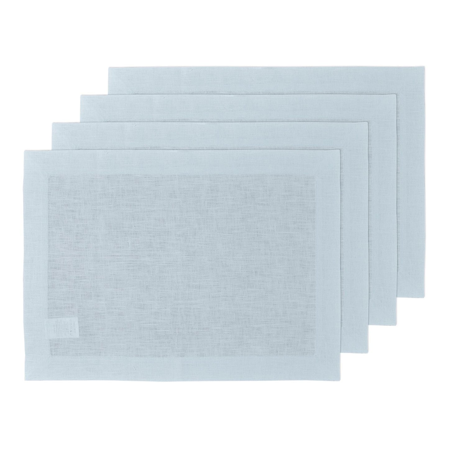 Solino Home 100% Linen Square Placemats White, Fete 14 x 14 in, Set of 4 | Square Table Mats square place settings for daily and festive dining; neatly mitered corners; Pure Linen; OEKO-TEX Certified BST326SOLH