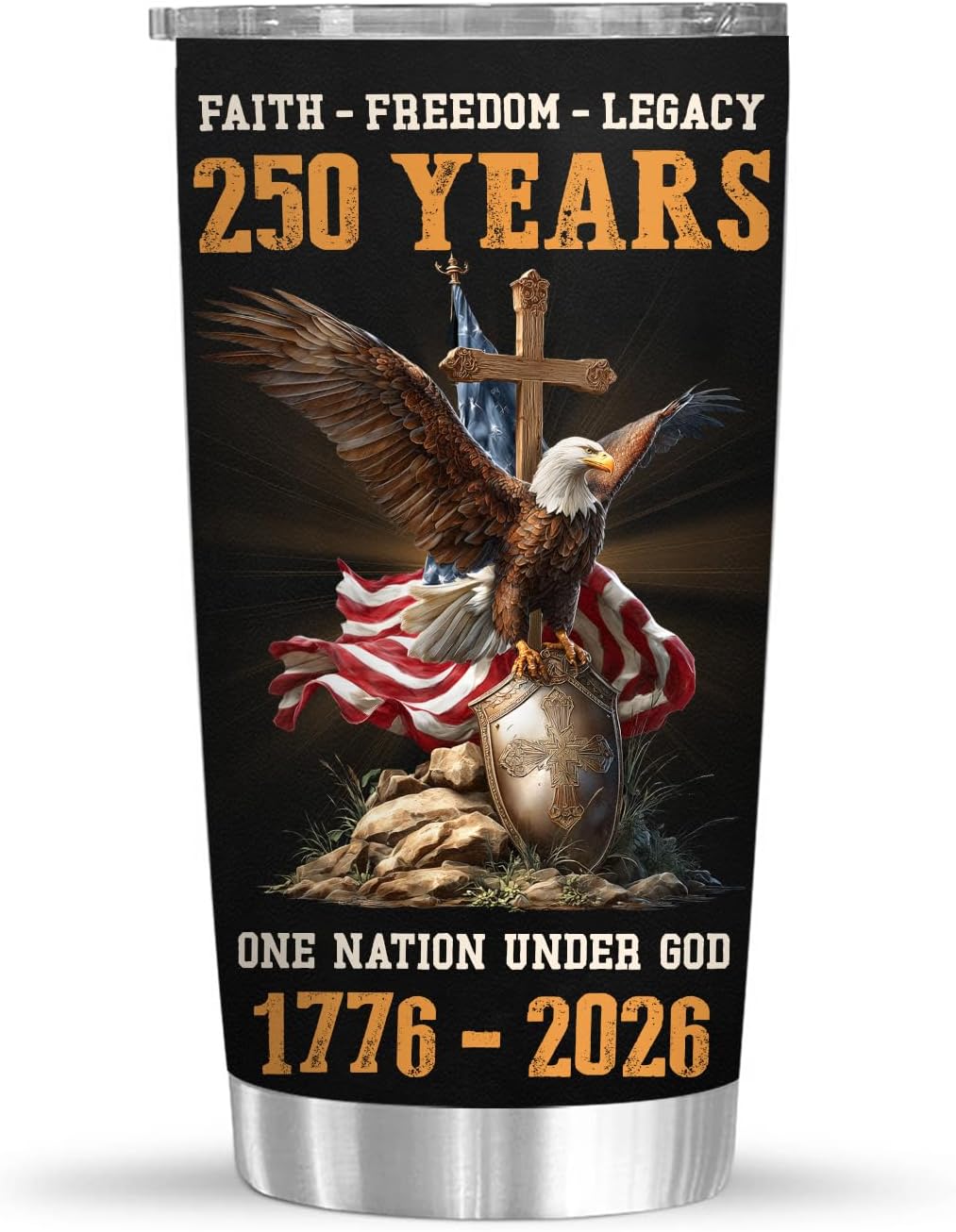 America Birthday Tumbler 20 Oz - Independence Day Gifts for Men, Unique Tumbler for Men Dad Friends, One Nation 1776-2026 Insulated Tumblers, 250th Anniversary USA Tumblers BST326H