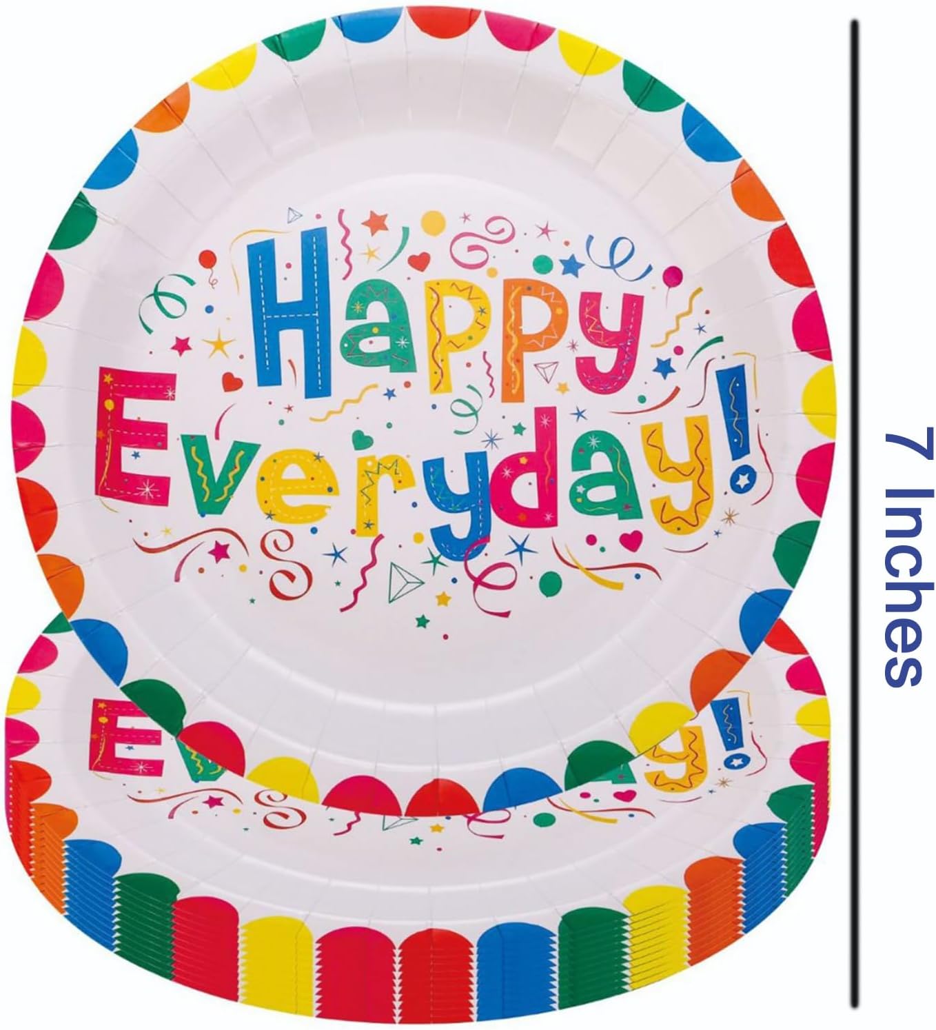 Serves 20 Happy Birthday Plates Party Supplies For Kids Girl & Boy Birthday Party Decoration 7'' BST220
