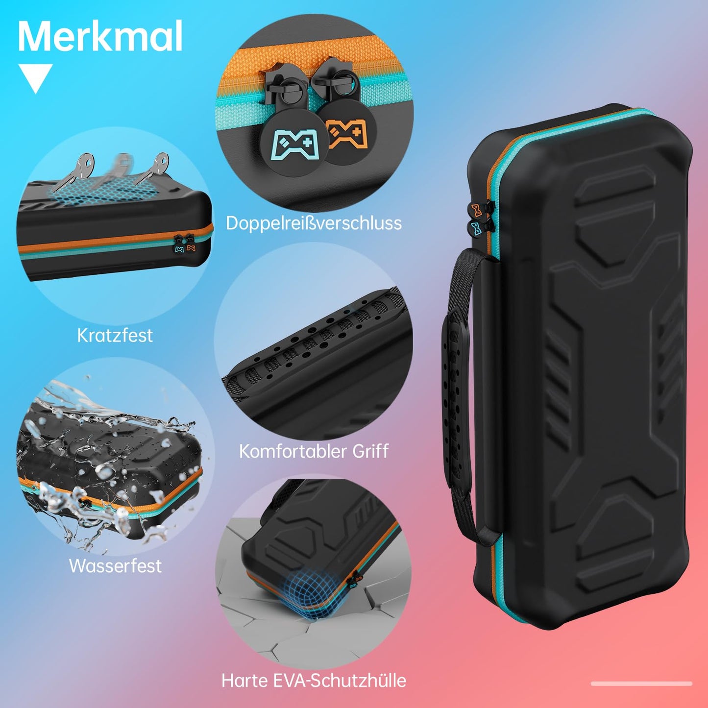 Hosanwell Switch2 13 in 1 Accessories Set for 2025 Nintendo Switch2 Model,Switch2 Hard Carrying Case with Switch2 Protective Case,8 Thumb Grip,2 Screen Protector,1 Stand WN420