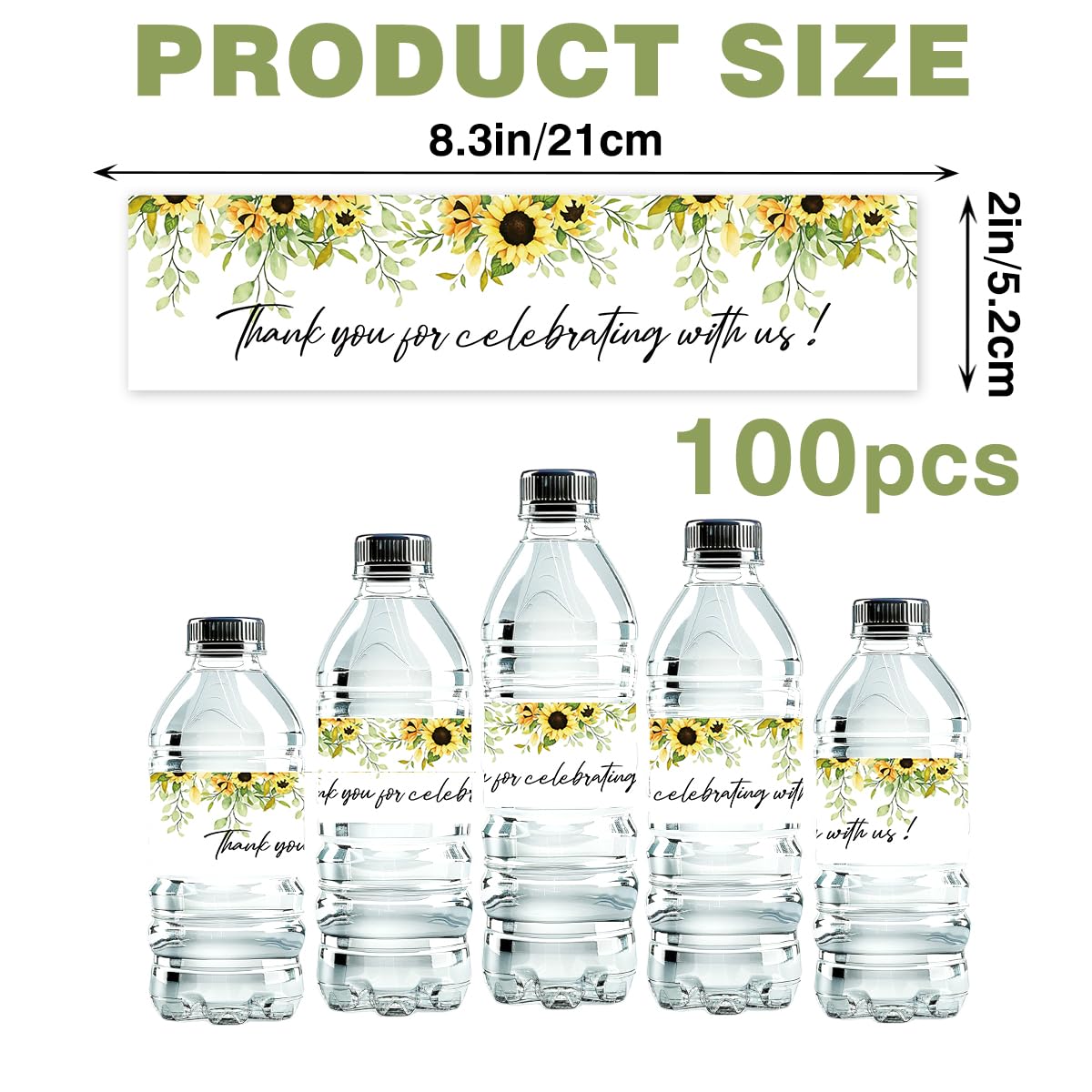 100 Pcs Wedding Water Bottle Labels Floral Wedding Bottle Stickers | Water Bottle Labels Sticker for Wedding Bridal Shower Prom Graduation Party Table Decoration Supplie BST326H
