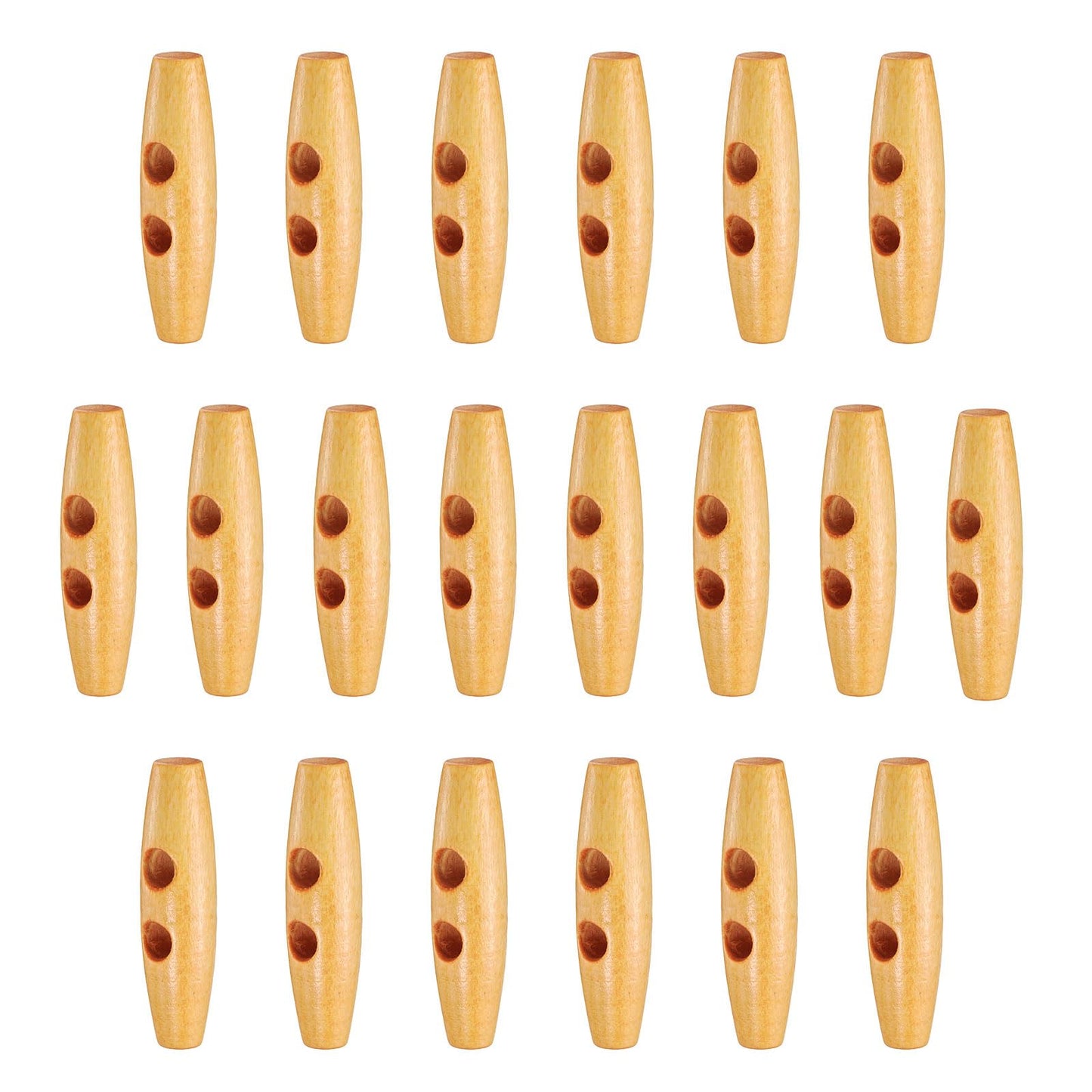 HARFINGTON 60mm / 2.4" Wooden Toggle Buttons 20pcs 2-Hole, Maroon | Wood Olive Sewing Buttons Horn Oval Buttons Sewing Accessories for Coat Sweaters Clothing DIY Craft BST326L