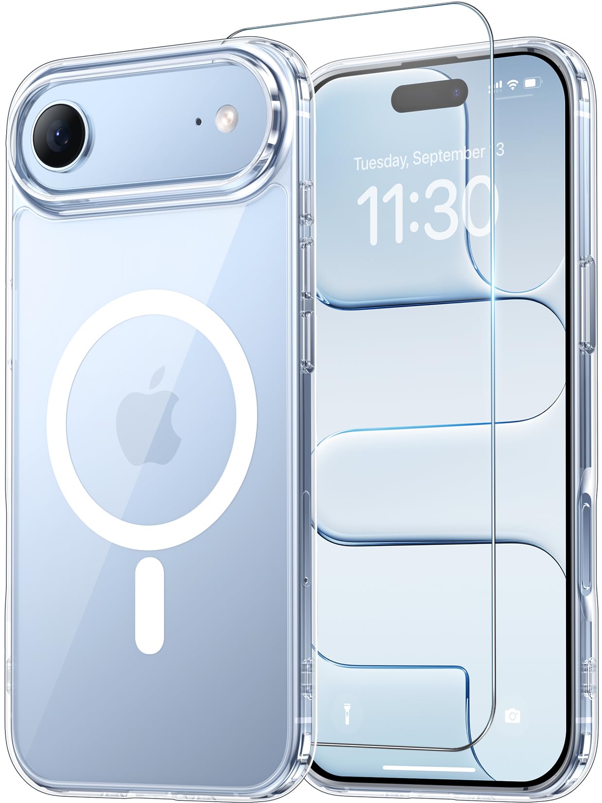 for iPhone 17 Pro Max Case Clear with Screen Protector, Compatible with Magsafe, Anti-Yellowing, Military-Grade Protection, Shockproof Slim Magnetic Phone Case Cover, Black WN420