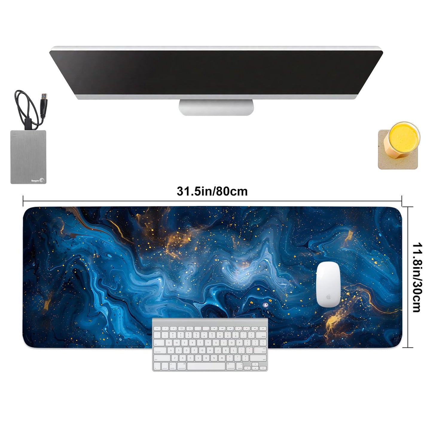 Mouse Pad Gaming Mousepad 31.5 x 11.8in Large Mouse Pad for Keyboard and Mouse with Anti-Slip Rubber Base, Keyboard Pad XL Mouse Mat for Home and Office,Snowy Forest WN420