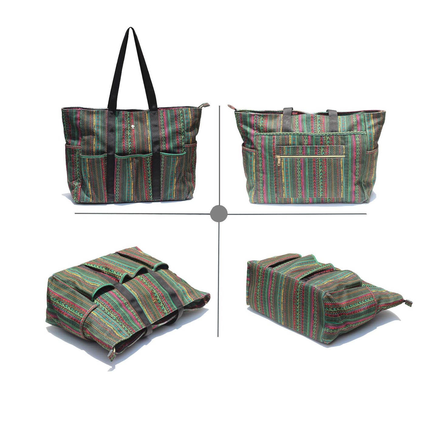 ESVAN Utility Tote Bag Weekender Duffle Bag with 13 Pockets - Perfect for Travel, Work, Gym, Beach, Teachers, and Nurses BST326H