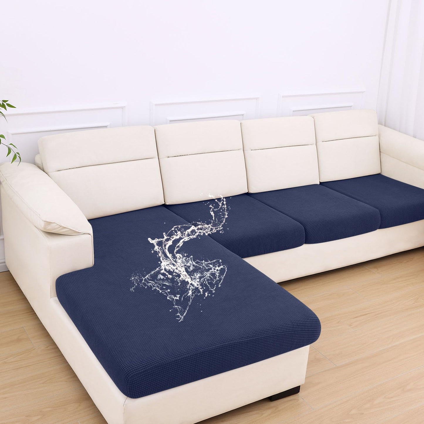 Waterproof Couch Cushion Covers for Pets, Non Slip Sofa Seat Cover | Stretch Jacquard Fabric, Elastic Bottom, Non Slip Fit, Waterproof Protection, Pet Hair Protection (1 Piece for Backrest M) BST202