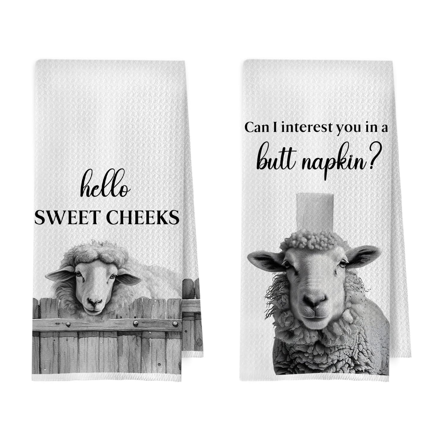 Raccoon Gifts Bathroom Towels Set - Raccoon Gifts Decorative Hand Towels, Hello Sweet Cheeks Bathroom Decor, 16x24 Inches Set of 2 BST220