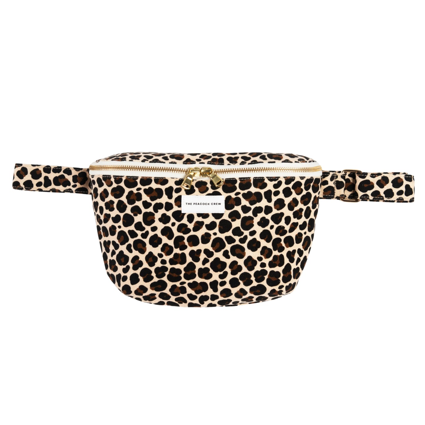 The Peacock Crew Spacious Leopard Print Crossbody Belt Bag in Cotton Canvas – Lightweight Comfortable & Elegant Sling Pouch Travel Safe Design & Daily Use – Dual Zippers Fanny Pack for Men & Women BST220