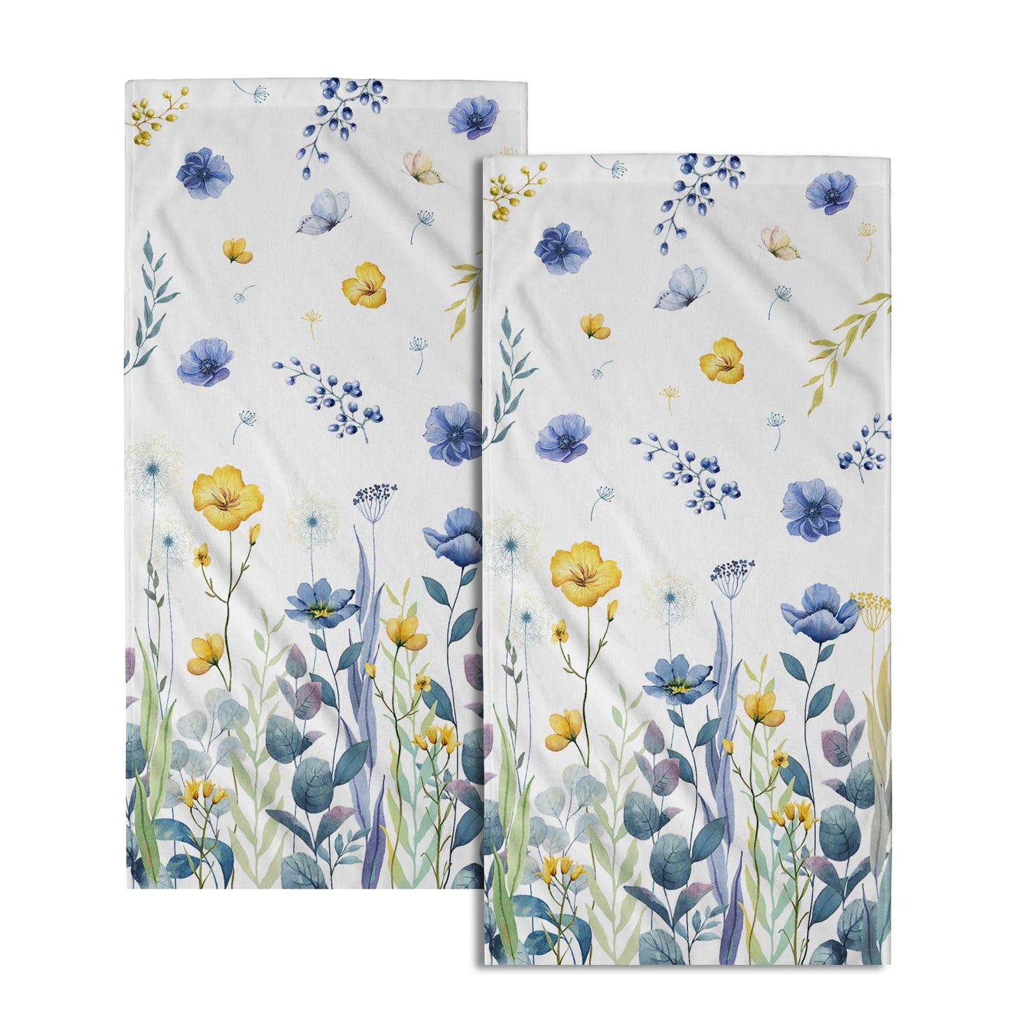 Imiss Coral Starfish Hand Towels for Bathroom，Nautical Coastal Seashell Guest Towels 14.4 x 28.3 Inch Set of 2 Soft Small Bath Towel Kitchen Dish Towels for Home Hotel Gym Spa BST220