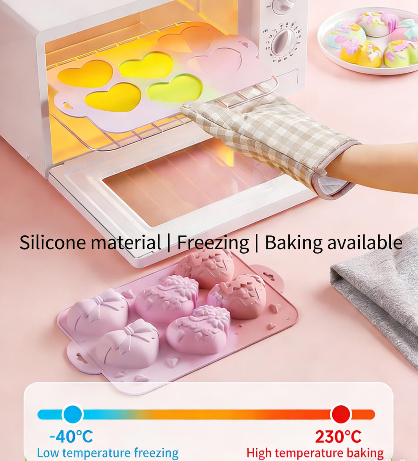 2 Pack Love Heart Silicone Chocolate Bomb Mold DIY Non-stick Silicone Handmade Mold for Valentine Chocolates, Cake, Hard Candy, Baking, Gummy, Ice Cube Trays cake BST202