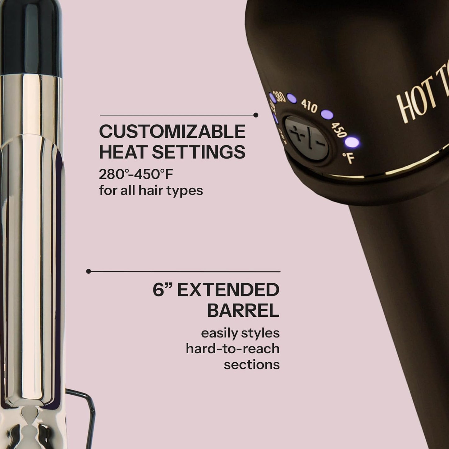 HOT Tools 24K Gold Professional 1 1/2" Extended Barrel Curling Iron with Clamp 102