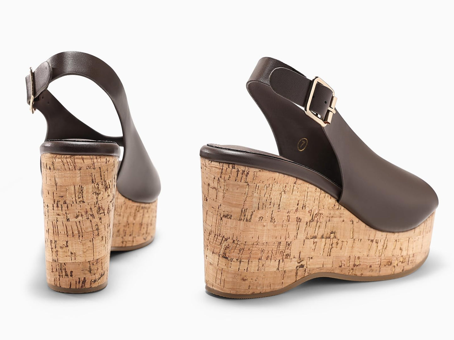 Coutgo Womens Platform Wedge Sandals Open Peep Toe Slingback Cork High Heels Summer Beach Shoes DD1210