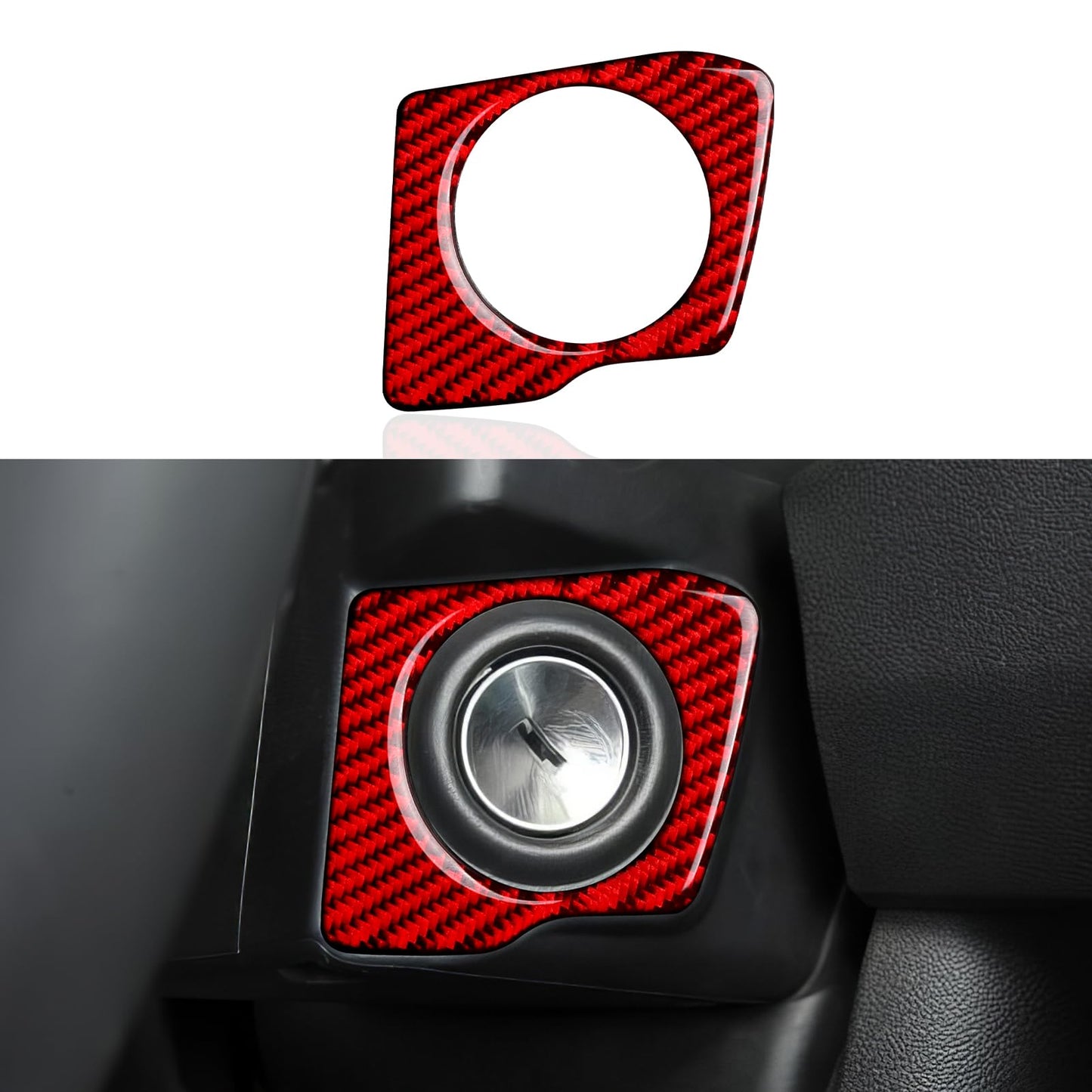 Car Gear Shift Lower Panel Sticker Carbon Fiber Decal Interior Trim Cover for Jeep Wrangler 2011 2012 2013 2014 2015 2016 2017 Accessories (Red) BST220