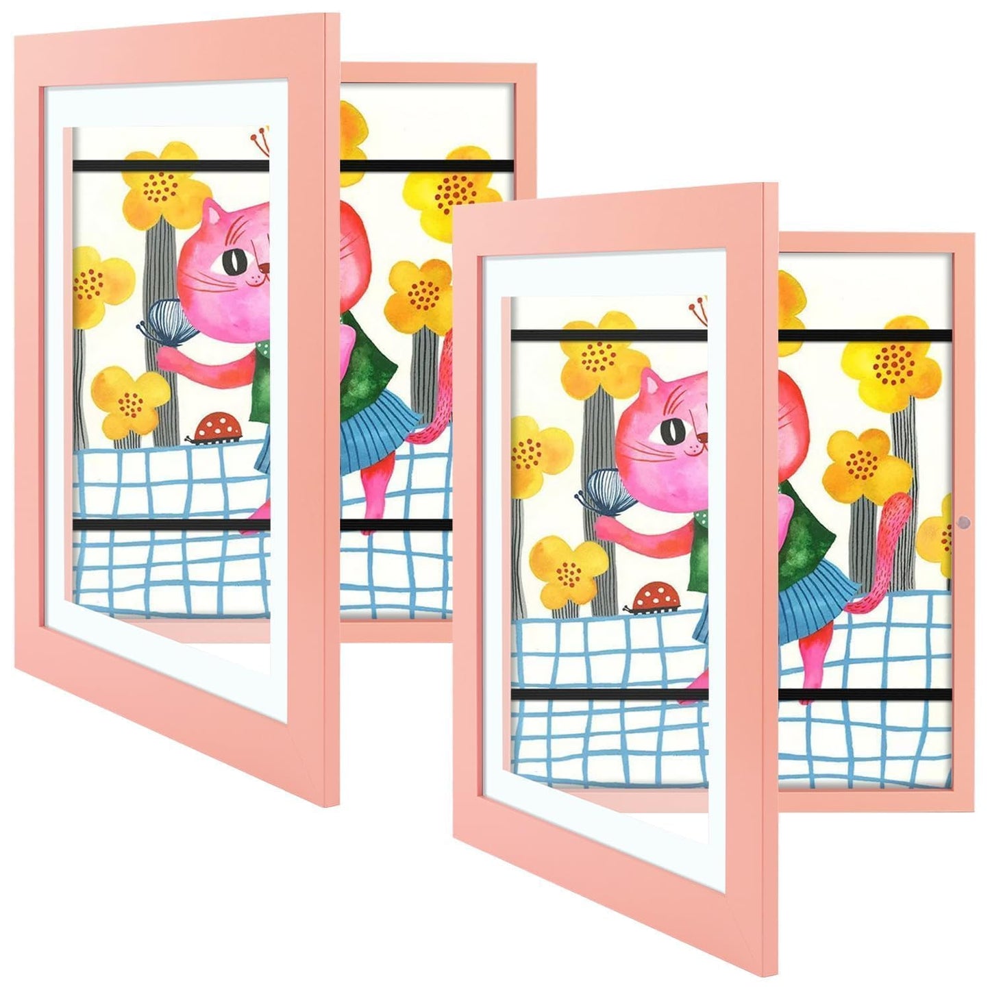 Golden State Art, 8.5x11 Kids Art Frames, Front-Opening Picture Frame Great for Kids Drawings, Artworks, Children Art Projects, Schoolwork, Home or Office (Walnut, Set of 2) BST220