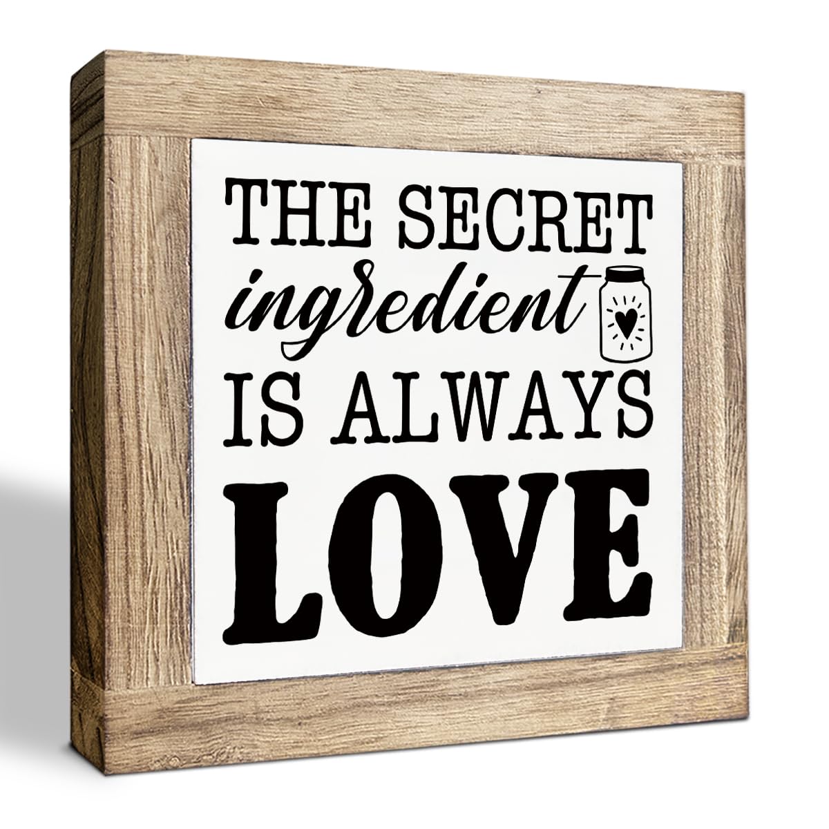 Just A Spoonful of Sugar Sign, Coffee Decor Sign, Rustic Kitchen Box Signs, Coffee Station Decor, Modern Farmhouse Home Decors for Kitchen Bar, Cafe Decors, Freestanding Wooden Plaque BST326L
