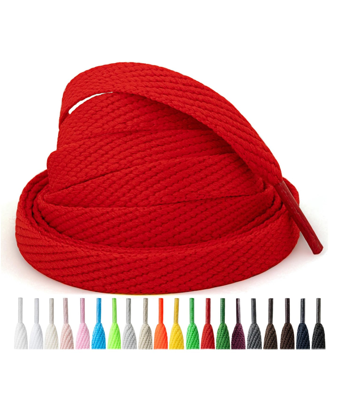 Handshop 2 Pairs Athletic Flat Shoe Laces for Sneakers in 20 Colors, 2/5" Wide Replacement Shoelaces in 30"-63" WN420