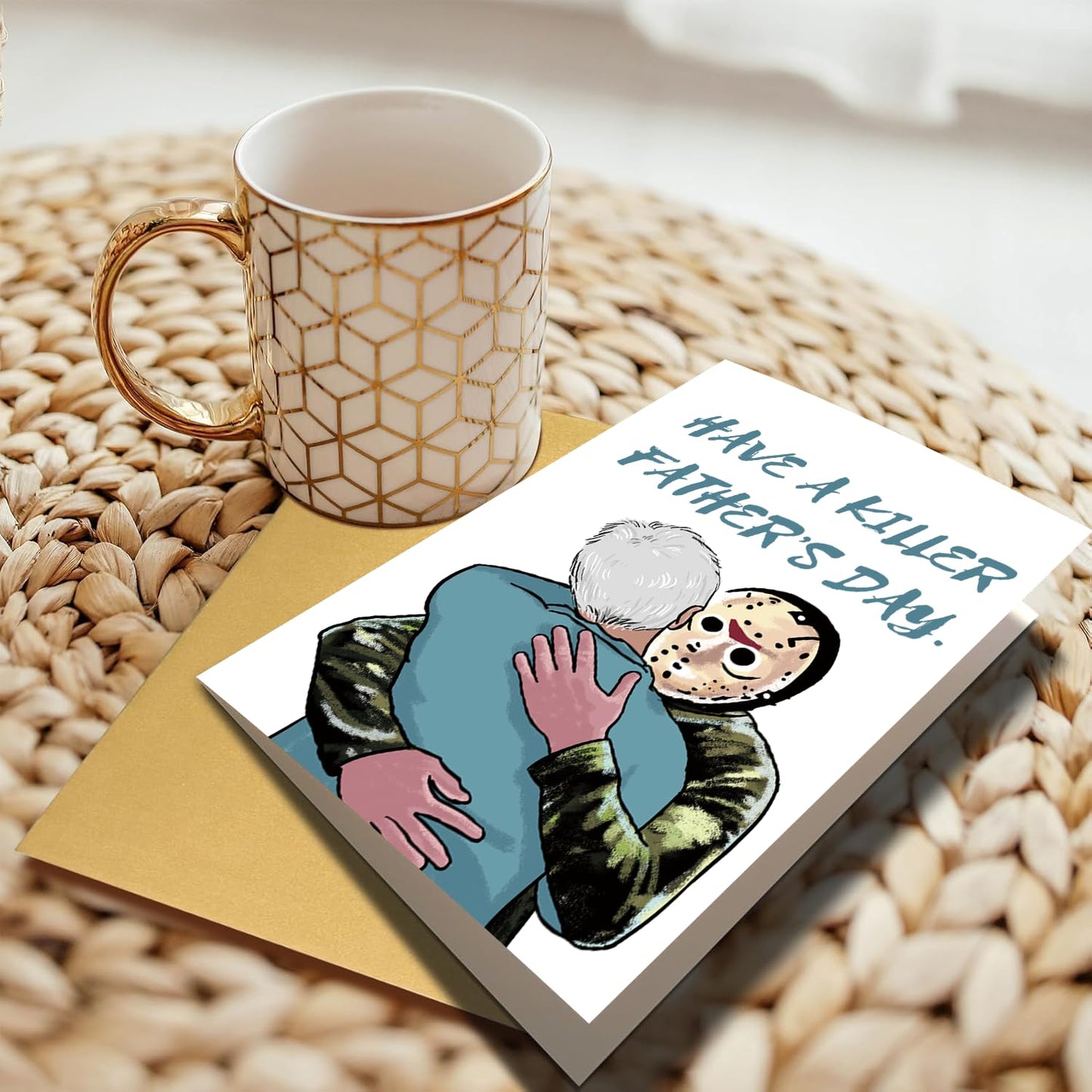 Funny Fathers Day Card for Dad Stepdad Bonus Dad Husband Grandpa, Humorous Happy Father's Day Card Gift from Son Daughter Grandson Granddaughter, Unique Fathers Day Card for Him BST202