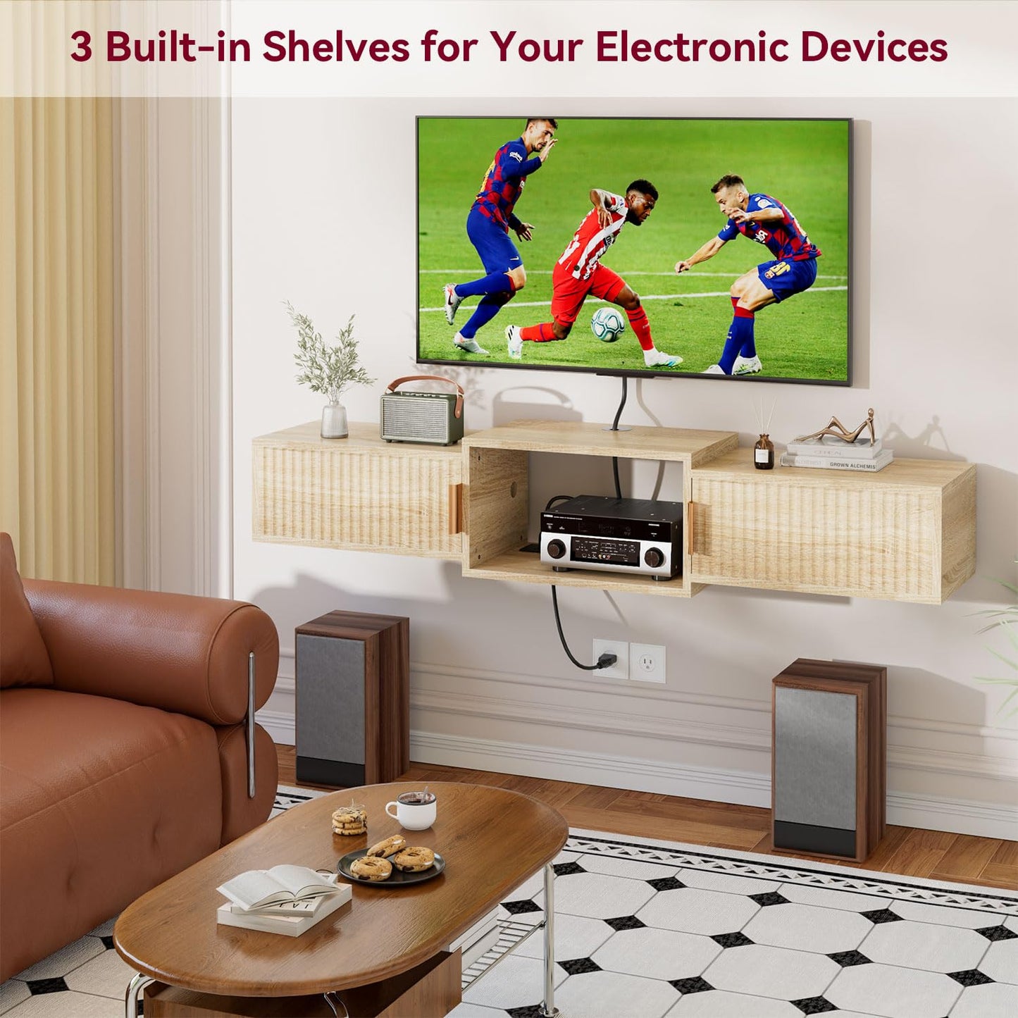 IBUYKE Mid Century Modern Floating TV Stand N30