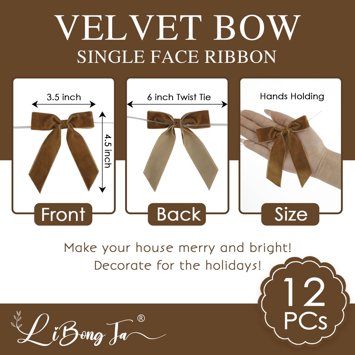 3.5" Dusty Rose Pre Tied Bows Velvet Pink Ribbon Bows, Gift Bows for Presents, Valentine Bows with Twist Ties for Wreaths, Party Decor, Crafts, Valentine Package Bows-12 Counts BST220