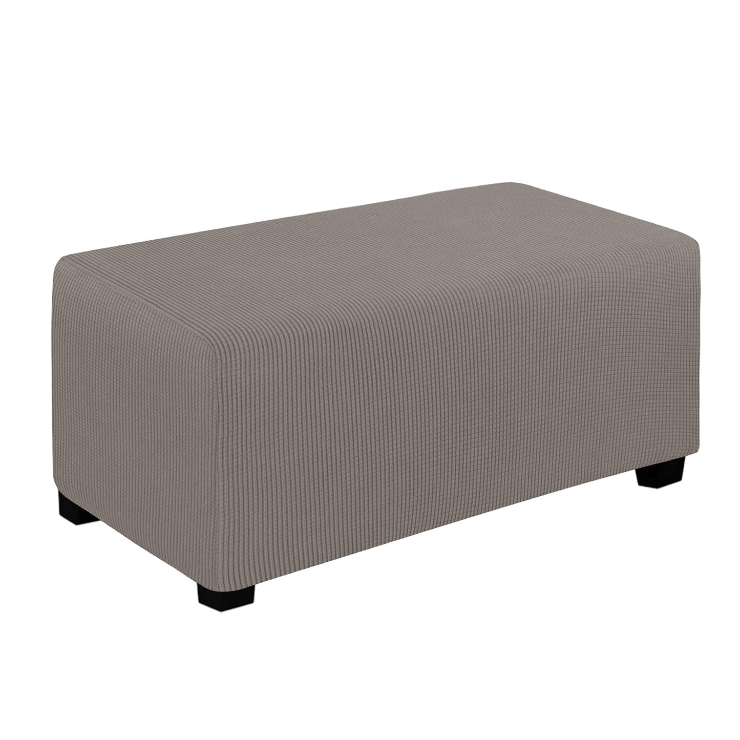Easy-Going Stretch Square Ottoman Cover 15x15x15inch Dark Blue | Folding Storage Footstool cover Furniture Protector Soft Rectangle slipcover with Elastic Bottom BST202