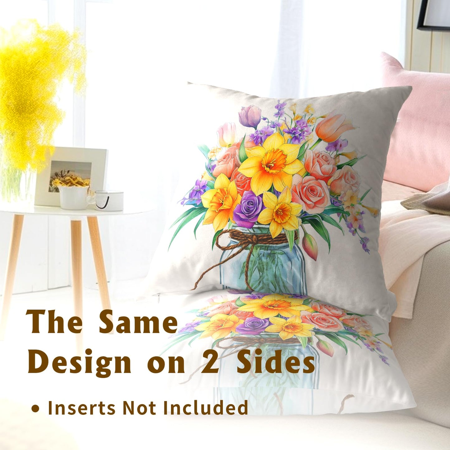 Fall Pumpkin Throw Pillow Cover 18x18inch Set of 2 Autumn Maple Leaf Pillowcases Orange Fall Leaves Cotton Cushion Case for Thanksgiving Farmhouse Home Couch Sofa Patio Decor BST202