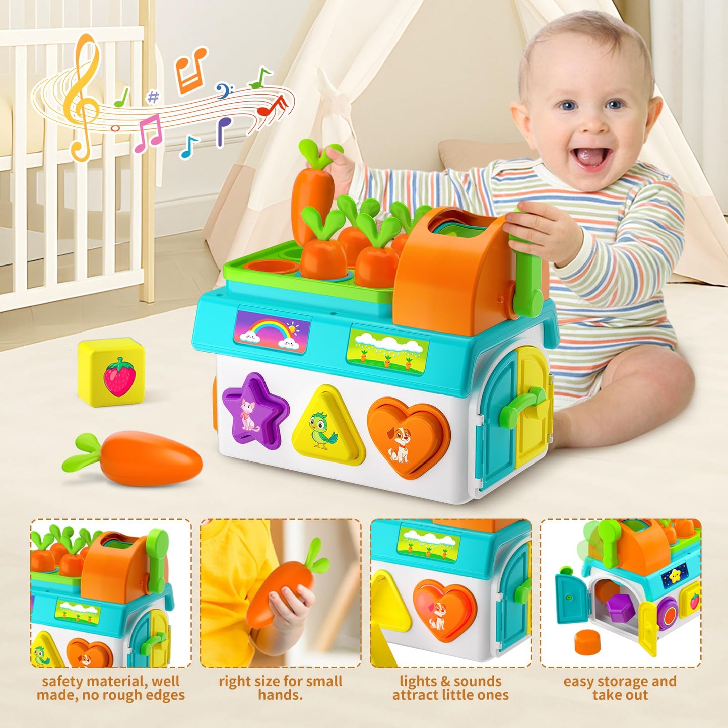 Montessori Toys for 1-2 Year Old Boys Girls Little Sprouts Playhouse N27