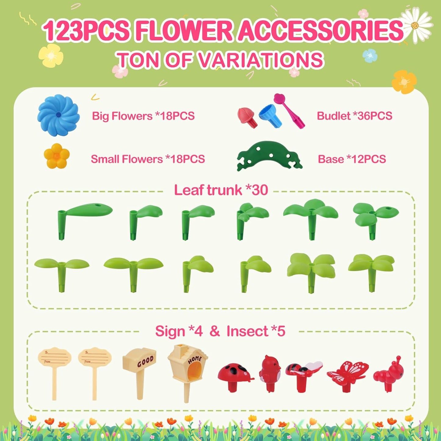 Gaitel Flower Garden Building Toys for 3-7 Year Old Girls 102