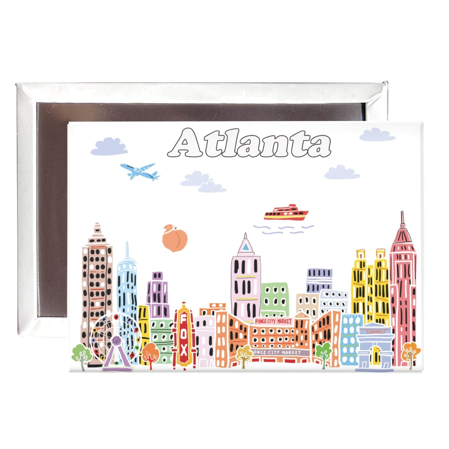 City Themed Artwork Magnet Collection by Beary Blu - Designed in The USA, Collectible Souvenirs Gifts 2.5" x 3.5" (Dallas) BST220