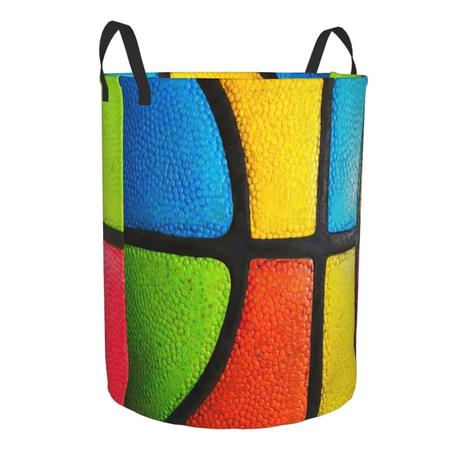 Basketball Round Laundry Hamper Basket Ball Texture Storage Basket Toys Clothes Organizer Bin For Home Bathroom Bedroom Dorm Nursery, 62l BST202