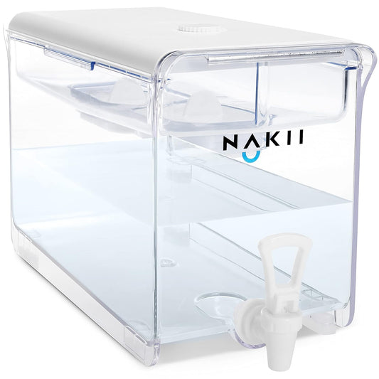Nakii Water Filter Dispenser with 2 Filters - 18-Cup Water Dispenser with 300 Gallons Capacity Long-Lasting NSF-Certified Filters for Cleaner and Healthier Drinking Water - Faster Filtration, BPA-Free DD1210