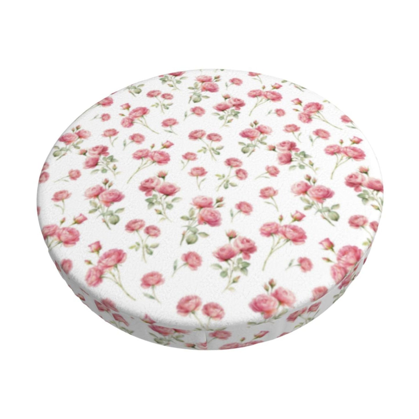 Heart Round Bar Stool Cover - Pink Red Love Heart Chair Seat Cushion Slipcover 12 Inch for Restaurant Cafe Hotel Bar BST202