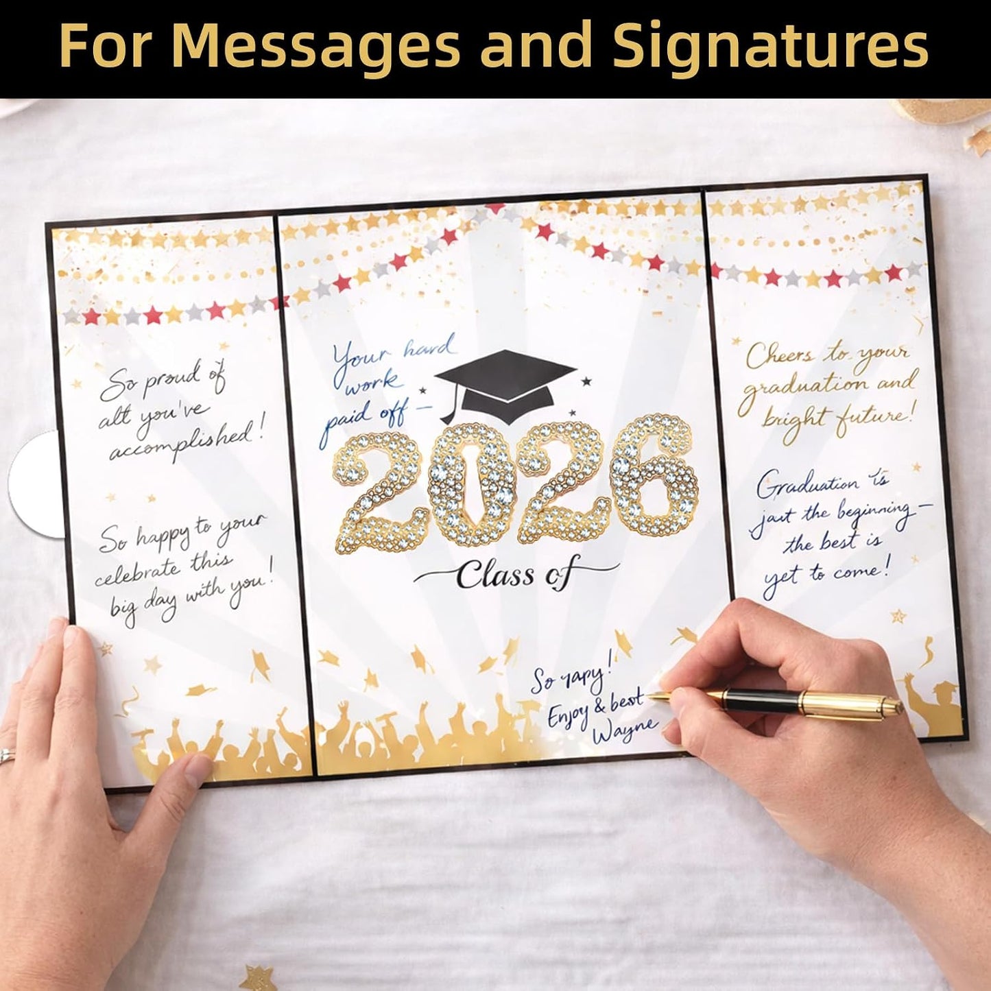 Graduation Guest Book 2026, Black Sign in Book | Class of 2026 sign in book for graduation parties, memory collection, guest messages and keepsake display BST220