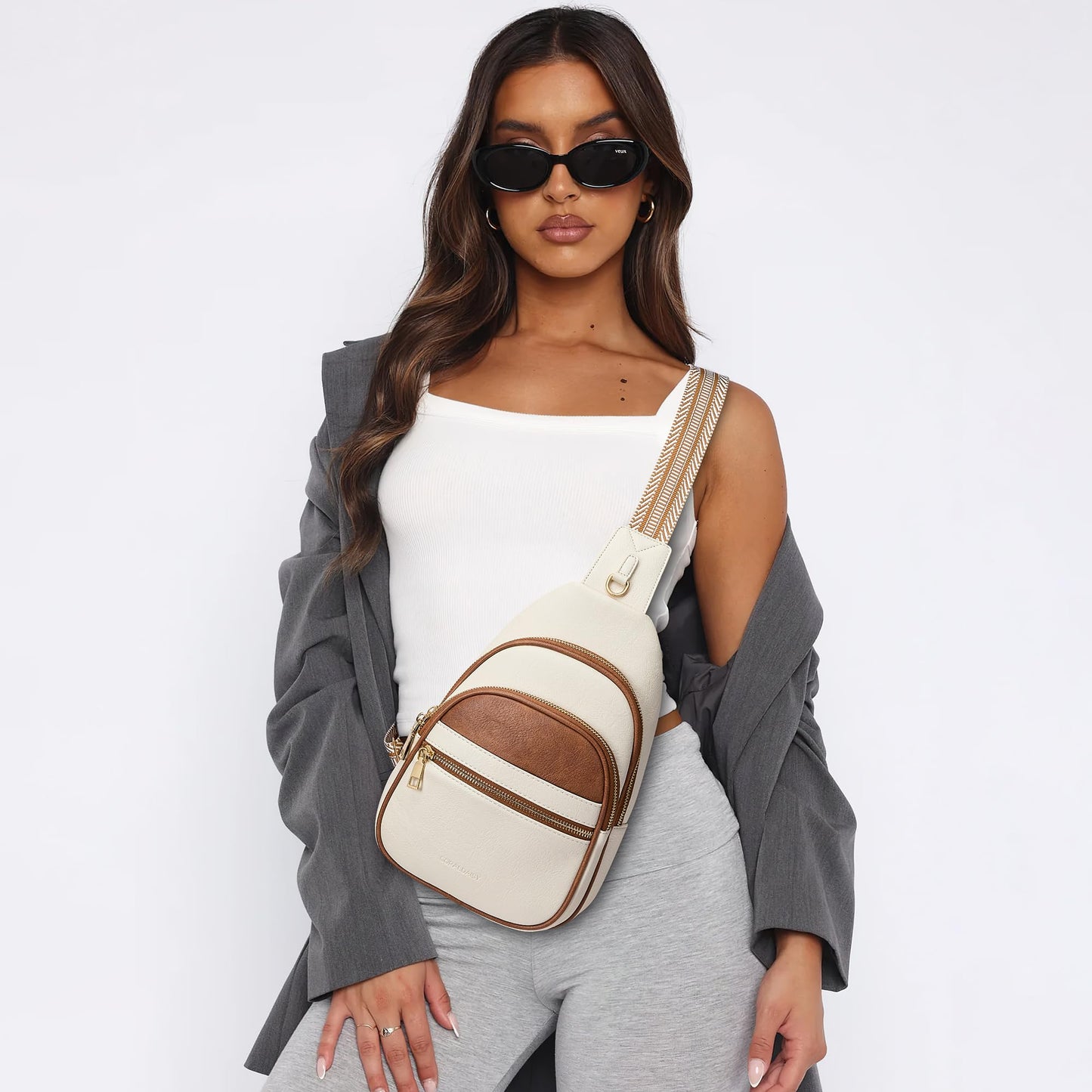 CORALDAISY Crossbody Bags for Women Fanny Pack Sling Bag Crossbody Purse Travel Purses for Women BST220