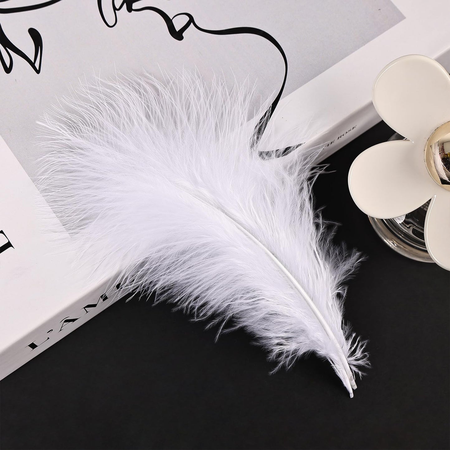 Fluffy Turkey Marabou Feathers 100pcs for Craft Dream Catcher Decoration - 4-7Inches Natural Feathers (Green) BST220
