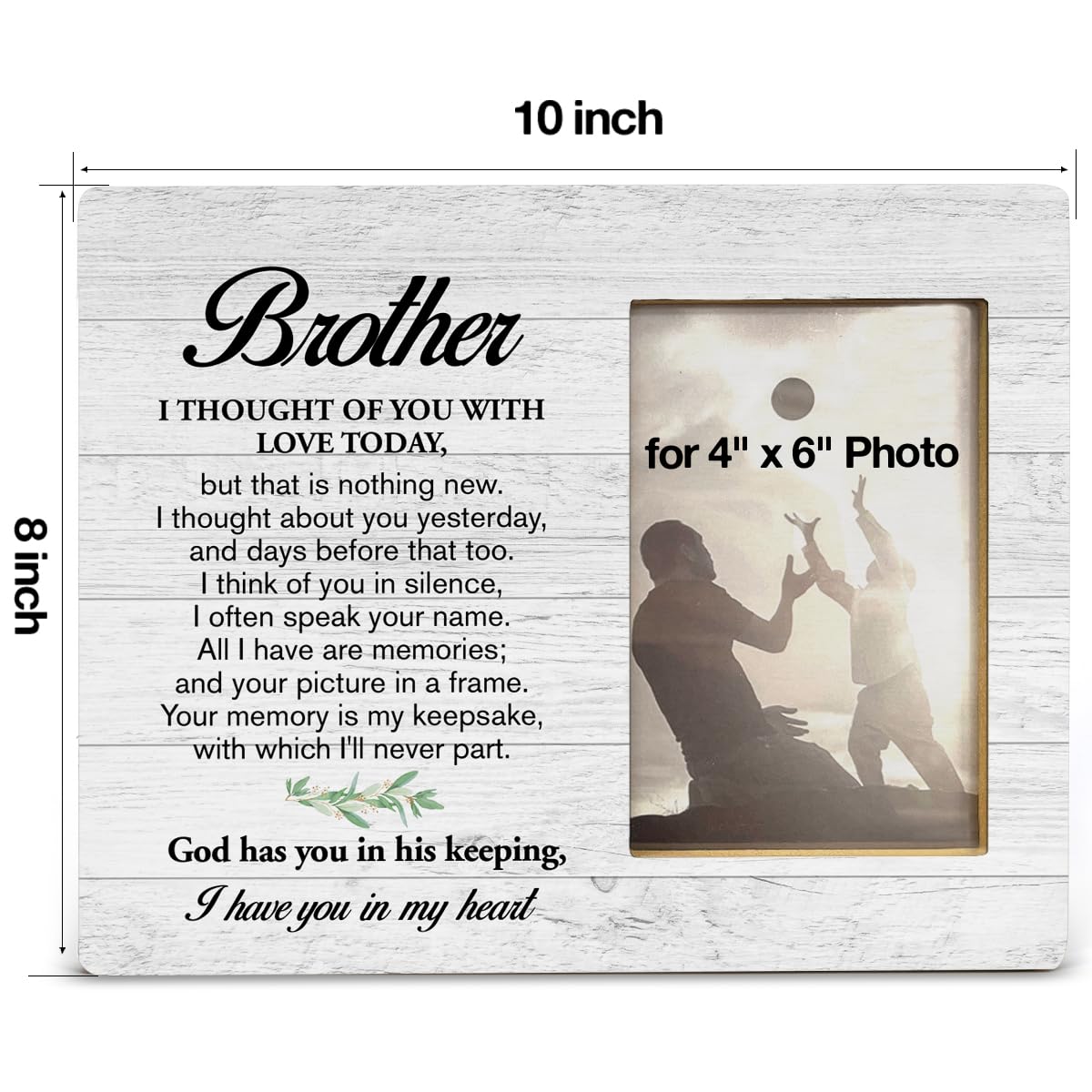 Yuzi-n Memorial Gifts for Loss of Brother Sympathy Wood Picture Frame | Remembrance Brothers Gifts, Memorial Picture Frame for 4x6 Inches Photo BST326H