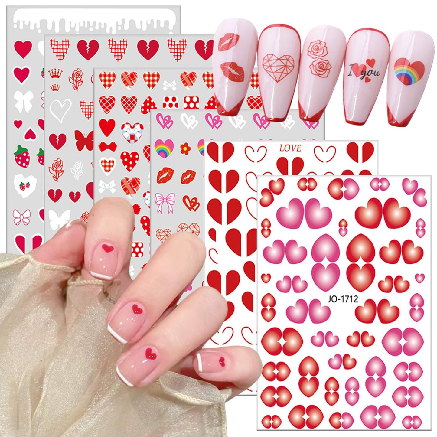 Liquid Butterfly Nail Art Sticker Decals Black Gold Black Silver Butterfly Moon Design Nail Decals 3D Self-Adhesive Nail Art Supplies Heart Nail Art Sticker Decoration for Women Manicure Supplies BST326L