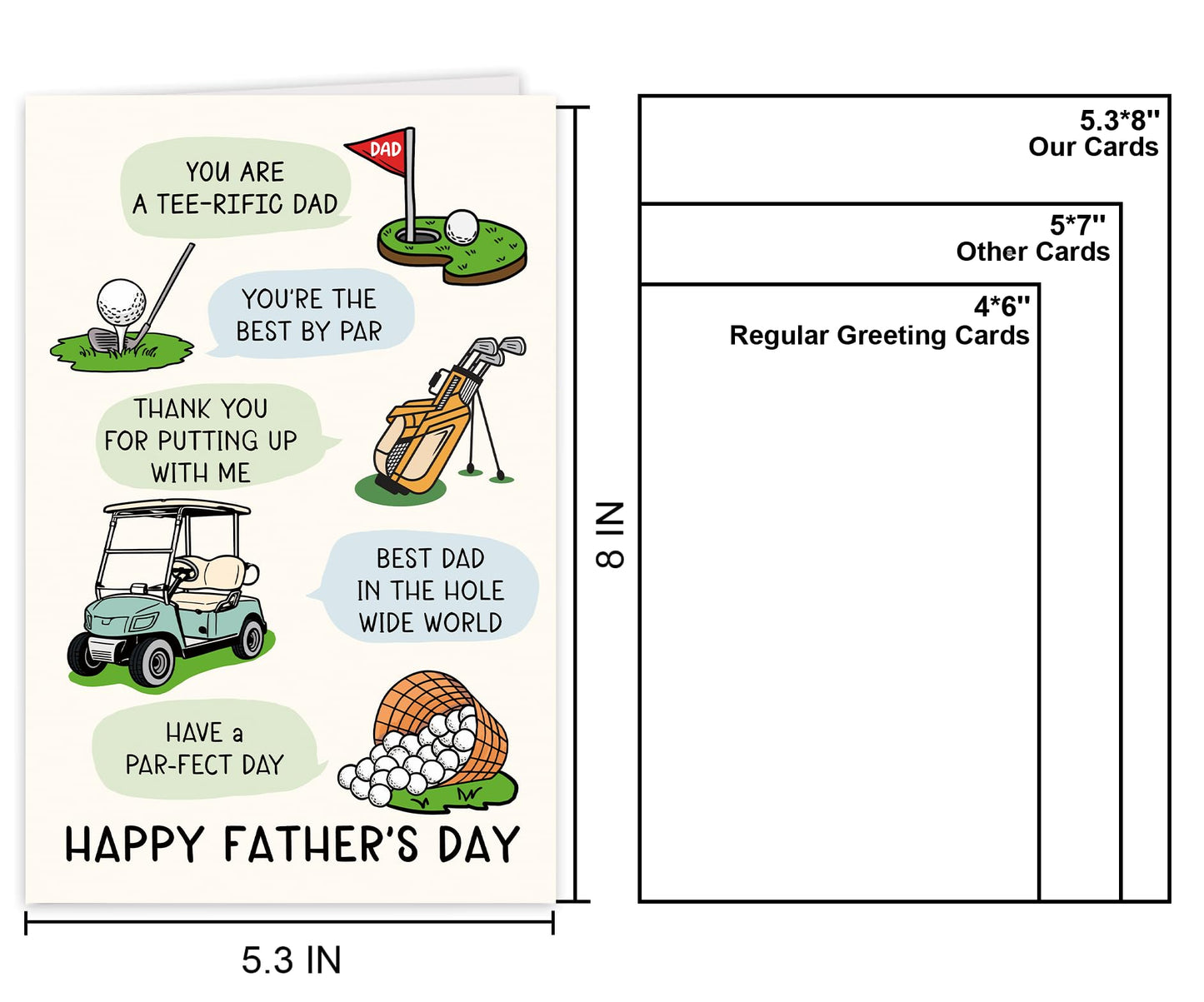 Funny Fathers Day Card for Dad Stepdad Bonus Dad Husband Grandpa, Humorous Happy Father's Day Card Gift from Son Daughter Grandson Granddaughter, Unique Fathers Day Card for Him BST202