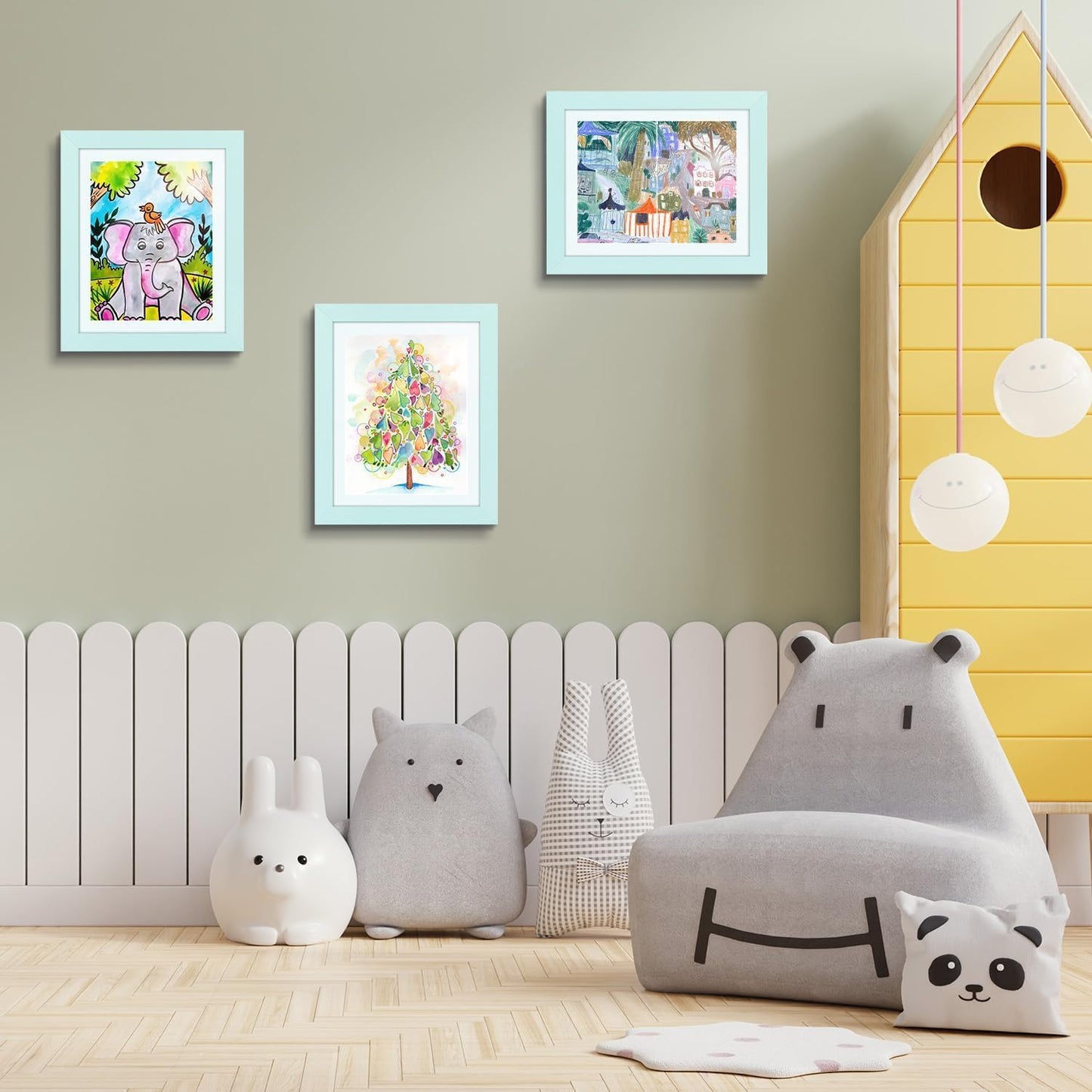 Golden State Art, 8.5x11 Kids Art Frames, Front-Opening Picture Frame Great for Kids Drawings, Artworks, Children Art Projects, Schoolwork, Home or Office (Walnut, Set of 2) BST220