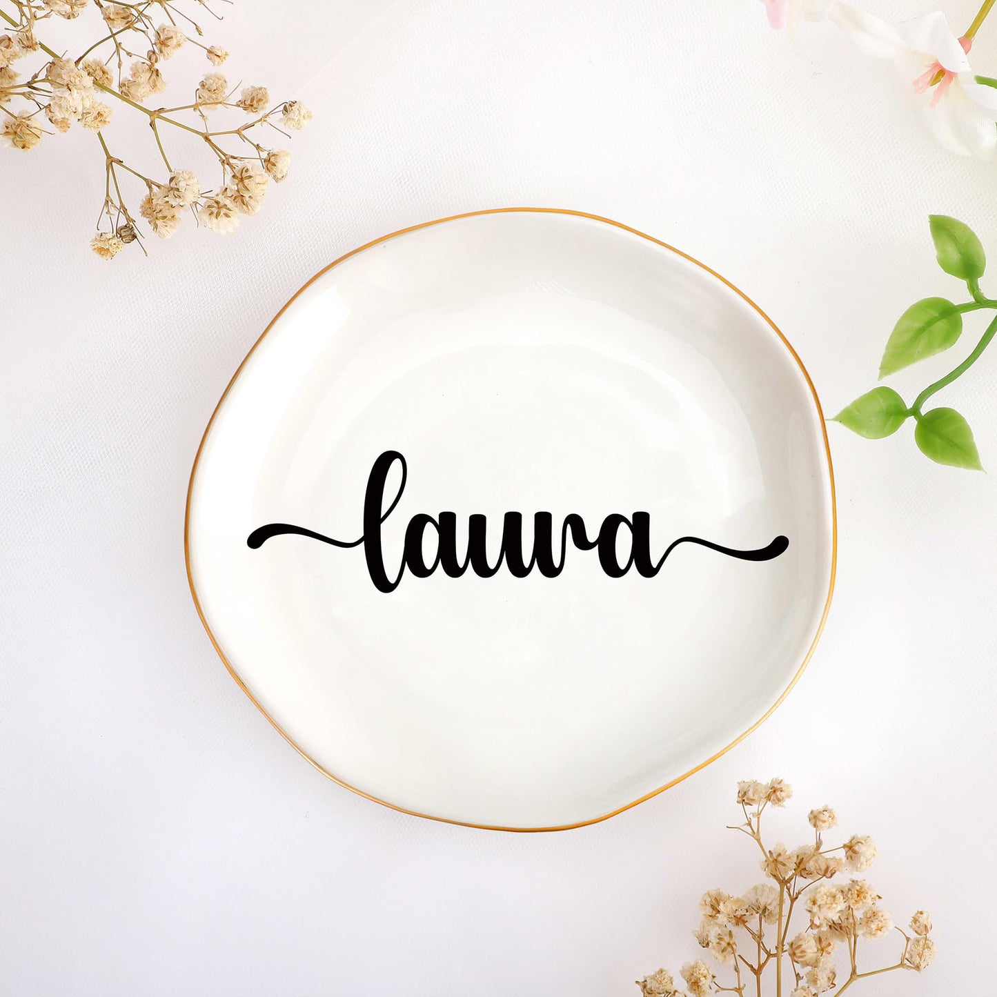 JoycuFF Initial B Ceramic Jewelry Tray, Bridesmaid Bride Gifts, Mothers Day Christmas Anniversary Engagement Birthday Gifts for Women Couples, Trinket Dish for Rings Earrings Necklaces Bracelets Keys BST202