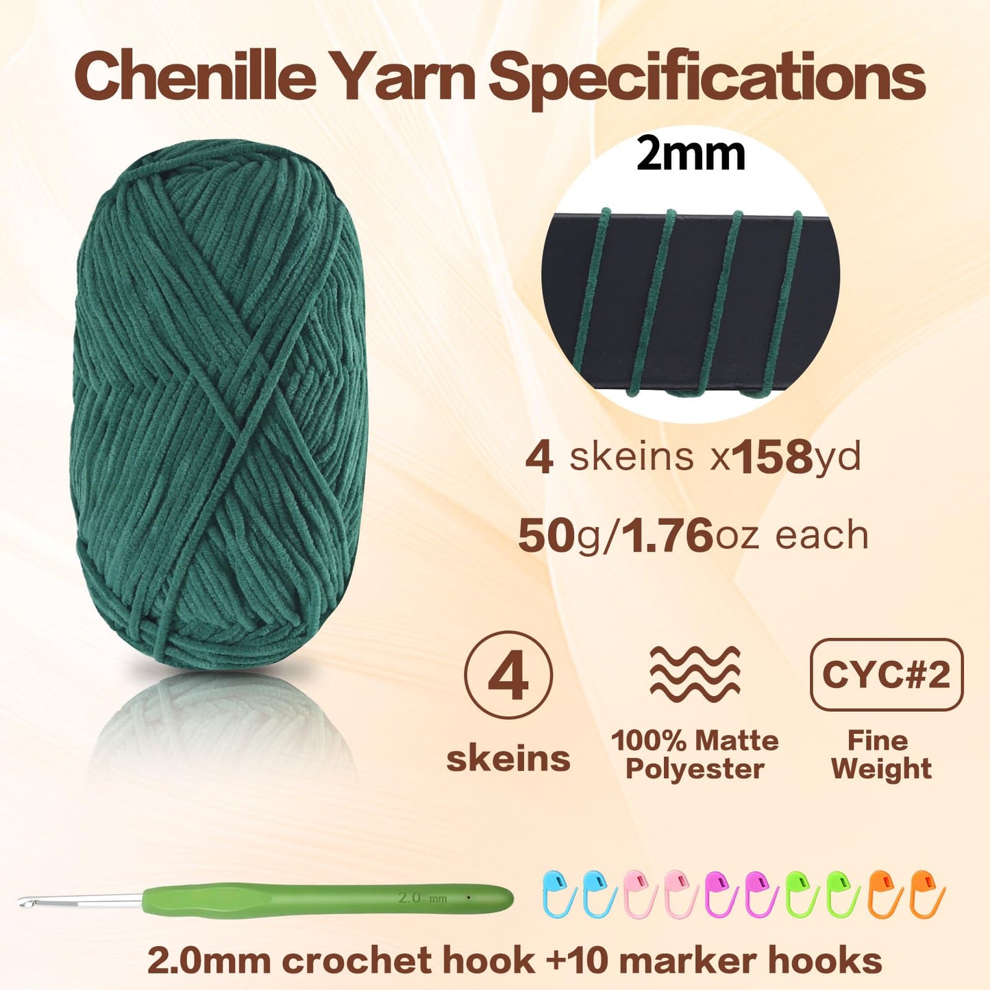 4 Pack of 1.76oz Chenille Yarn for Crocheting,158yards Soft Fluffy Velvet Yarn, Ideal Crochet for DIY Baby Blankets Toys Scarves Throw Pillows Hats Cushions(Purple) BST326L