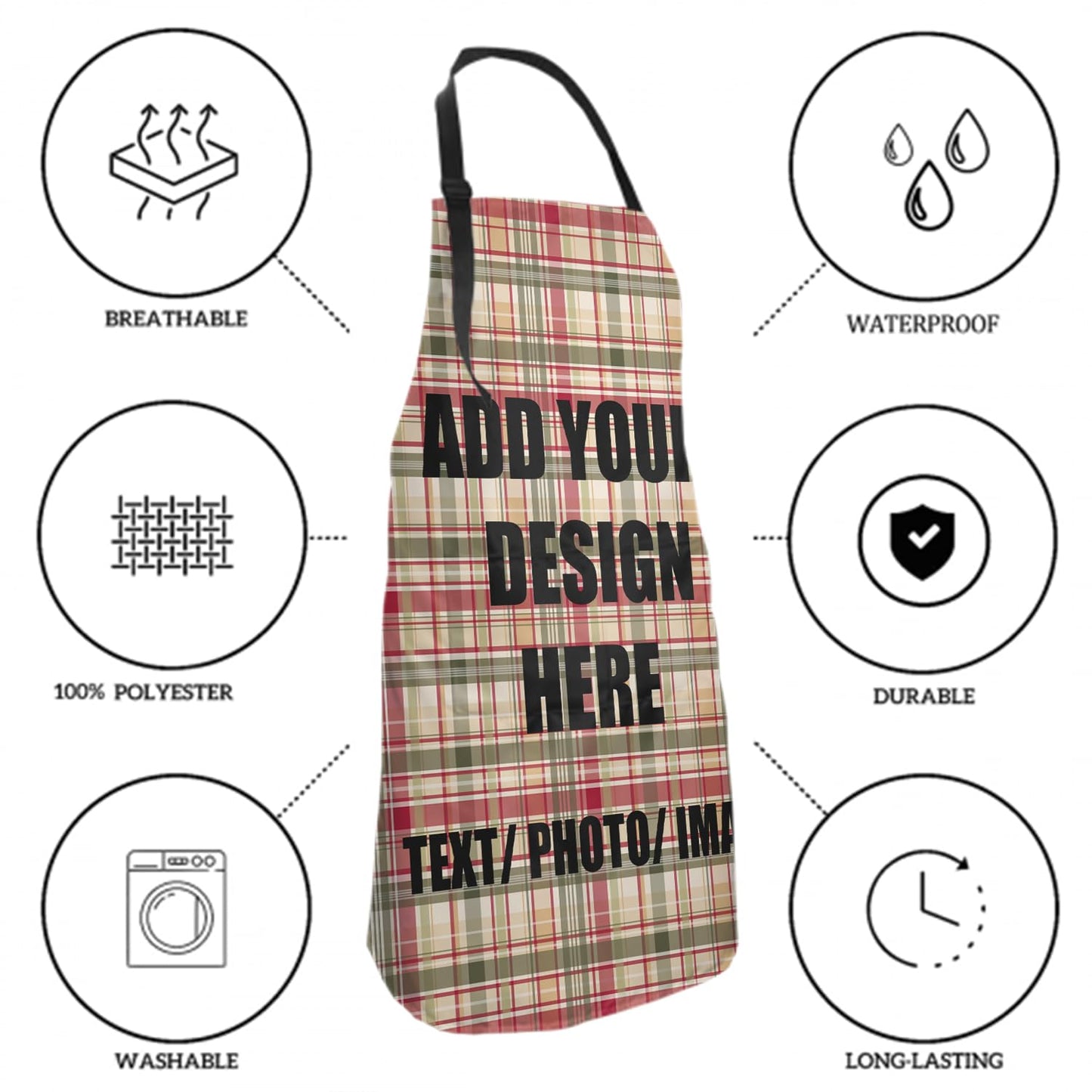 Giwawa Unisex Adult Apron Waterproof Stain Resistant Kitchen Cooking Apron with 2 Pockets for BBQ Grill Painting BST326H