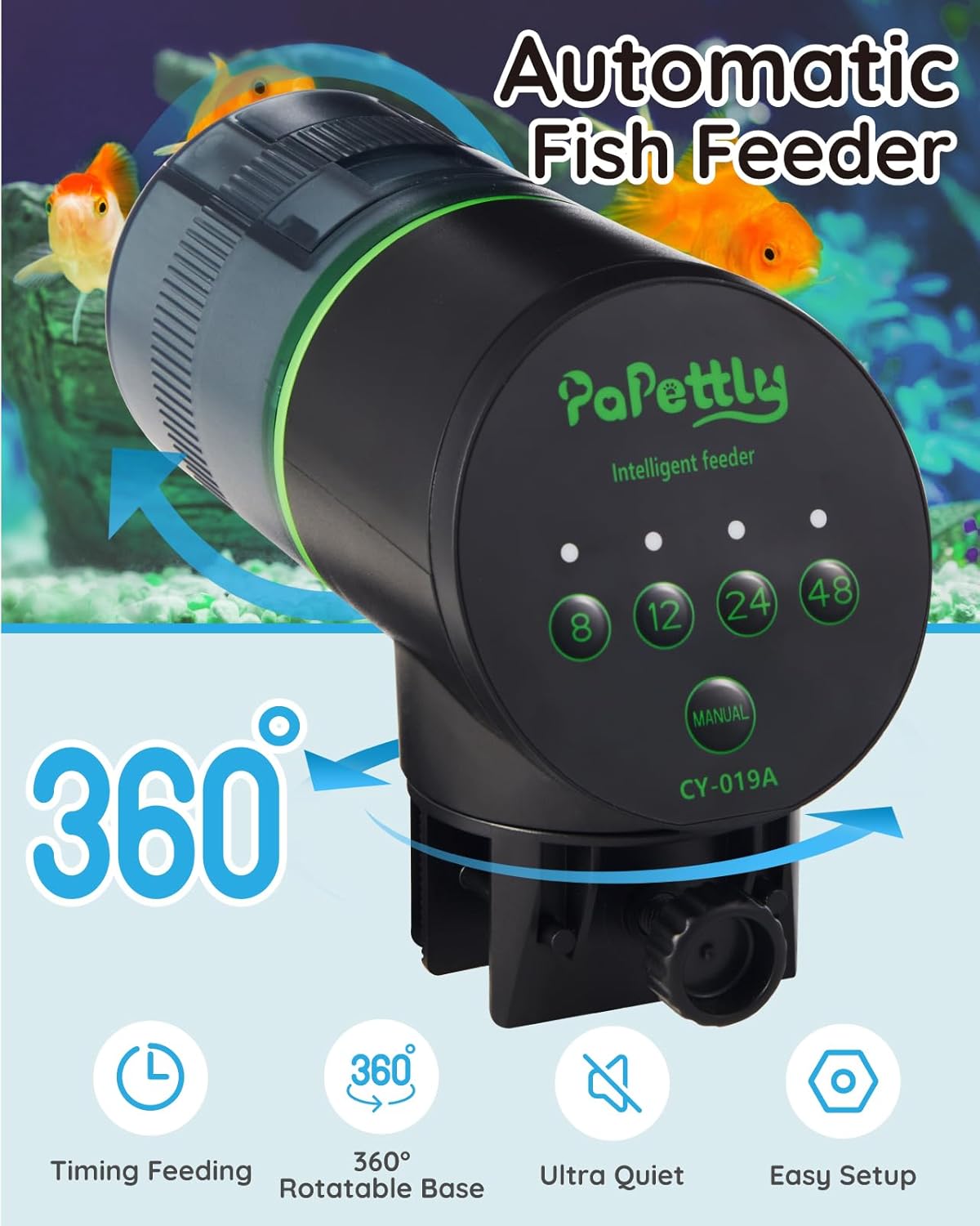 Papettly Intelligent Feeder Automatic Fish Feeder for Aquarium 82