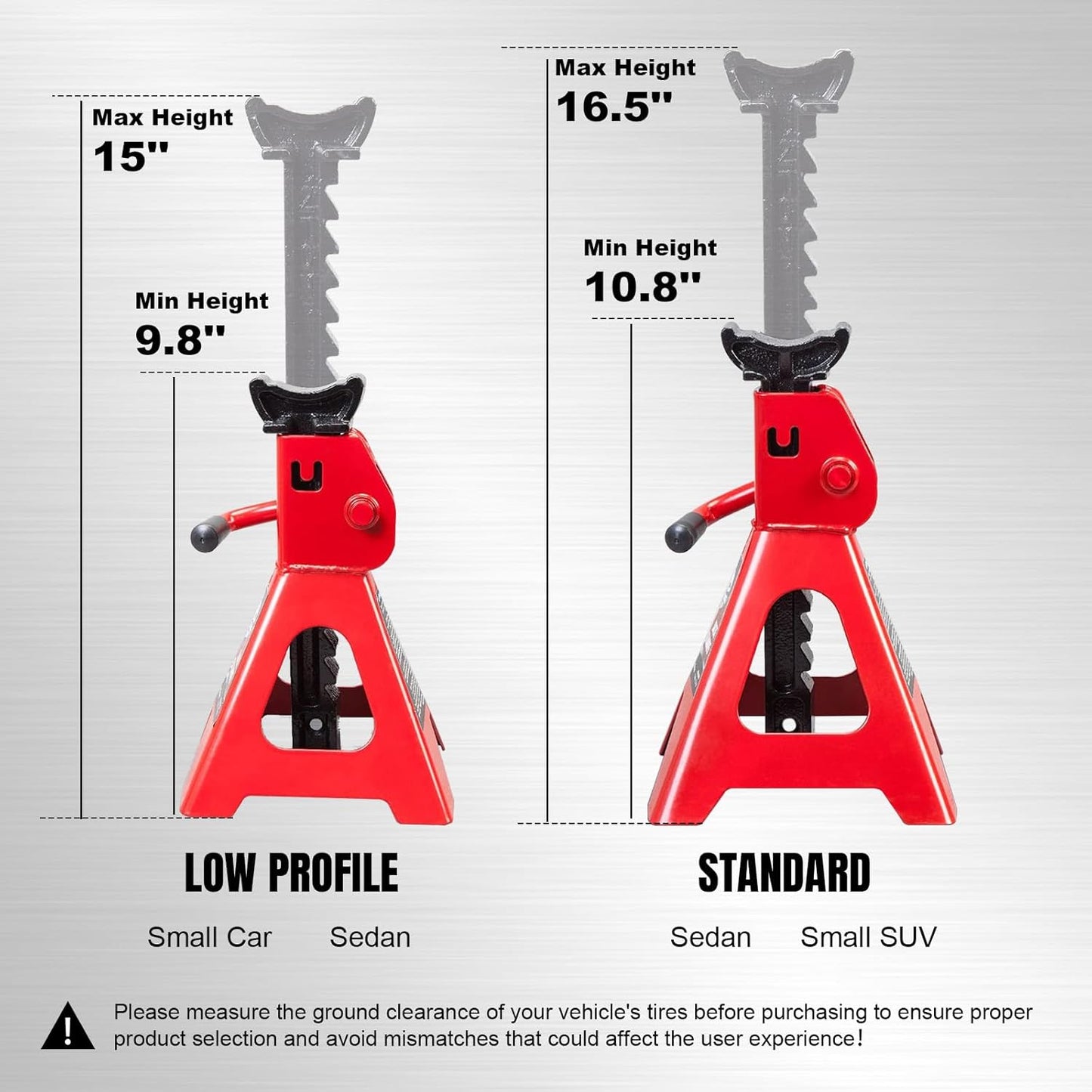 Jack Boss Jack Stands Low Profile 2 Ton(4000 LBs) Lifting Car Stand, Fit Use for Cars Automotive Small Vehicles, 2 Pack 82
