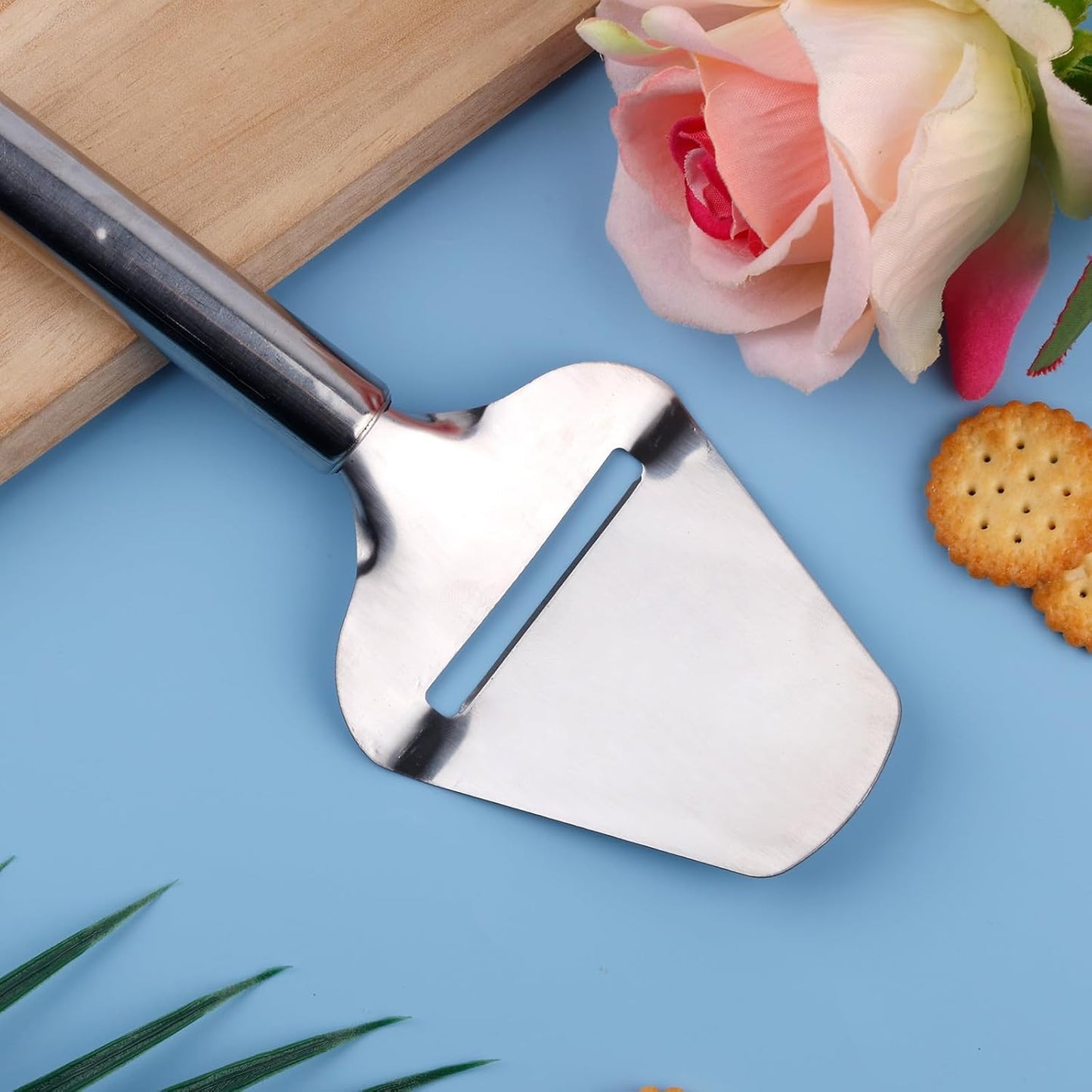 Stainless Steel Cheese Slicer for Block Cheese, Handheld Butter Cutter Shaver Multi-Functional Kitchen Tool for Hard and Semi-Hard Non-Stick Cheeses Grater, Vegetables, Cactus Peeler BST326L