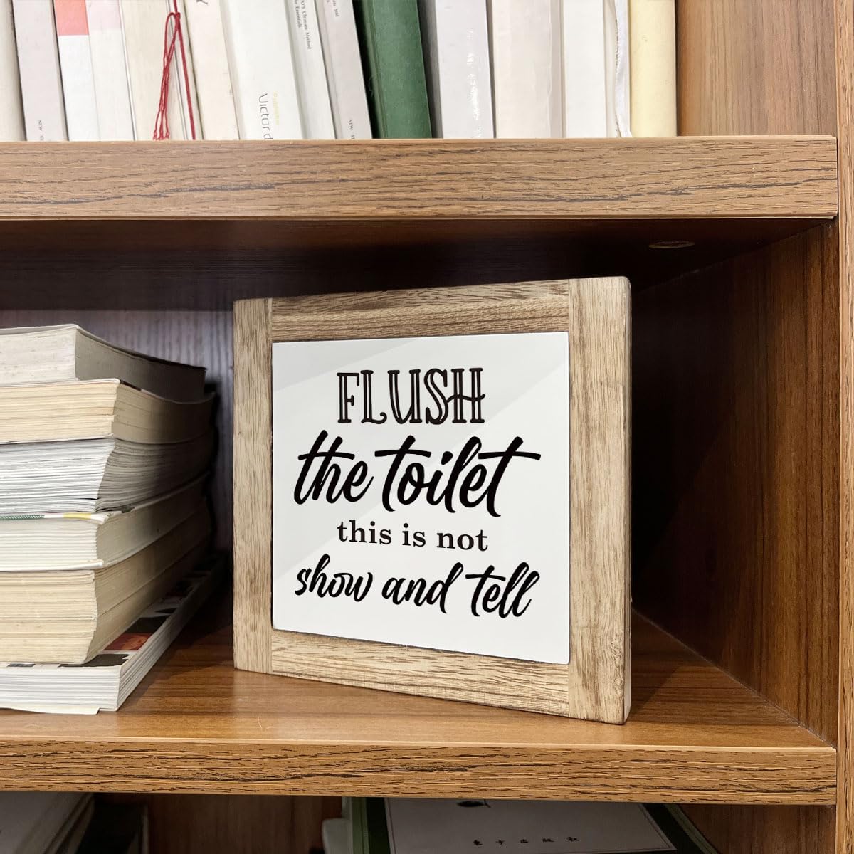 Bathroom Decor, Funny Bathroom Decor, Flush the Toilet This is Not Show and Tell, Wooden Box Signs for Home Decor, Bathroom Decor Tabletop, Kids Bathroom Rules Sign Decor, Bathroom Box Sign B6-71 BST202