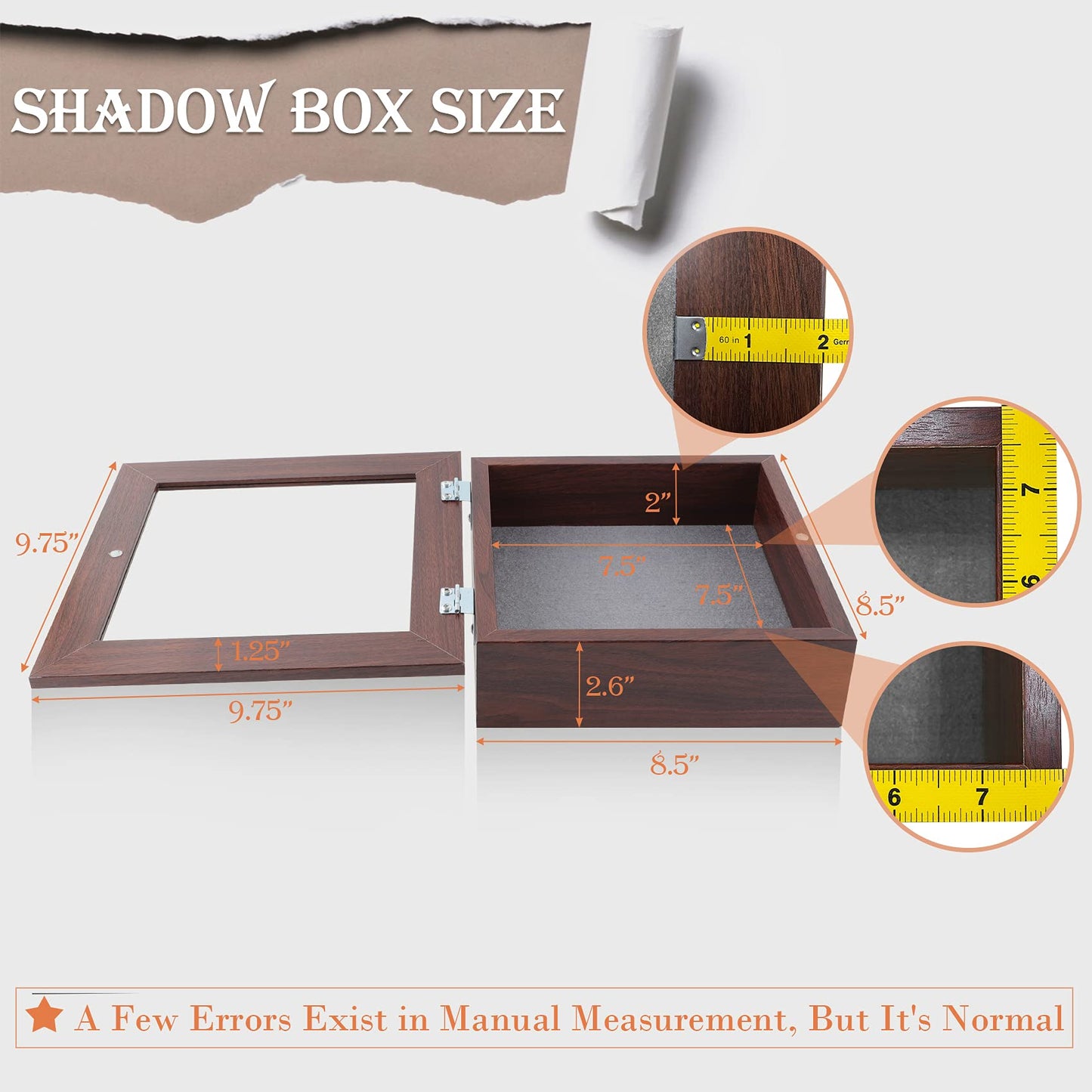 Golden State Art 11x14 Shadow Box Frame Display Case - 2 inch Depth Great for Collages, Collections, Mementos, 6 Pins Included (White, 1 Pack) BST326H
