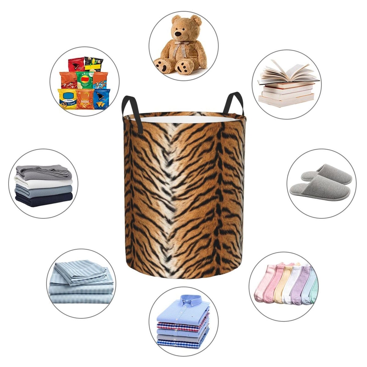 Basketball Round Laundry Hamper Basket Ball Texture Storage Basket Toys Clothes Organizer Bin For Home Bathroom Bedroom Dorm Nursery, 62l BST202