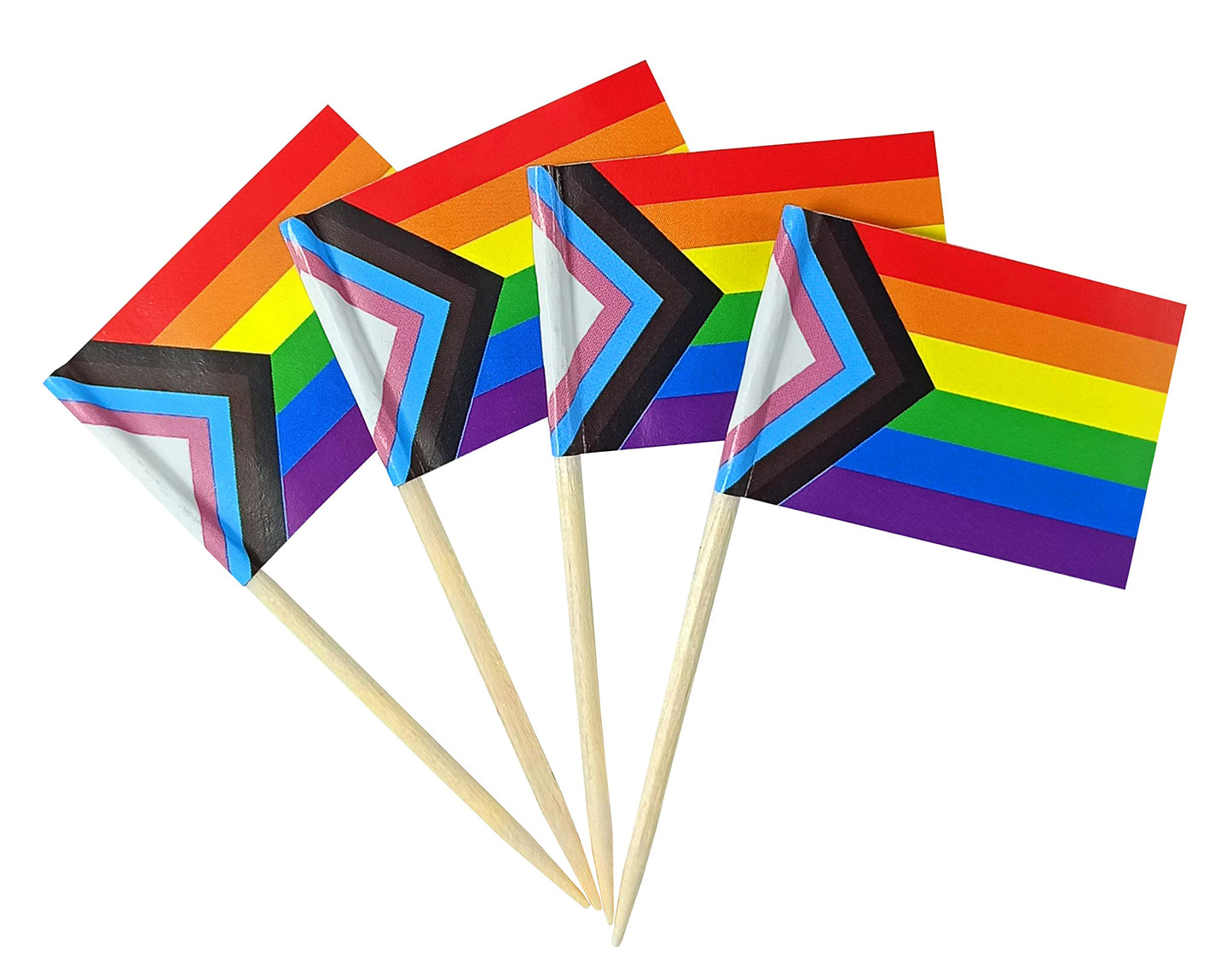 JBCD Rainbow Gay Pride Toothpick Flag Mini Small LGBT Cupcake Topper Flags, 100 pcs BST220