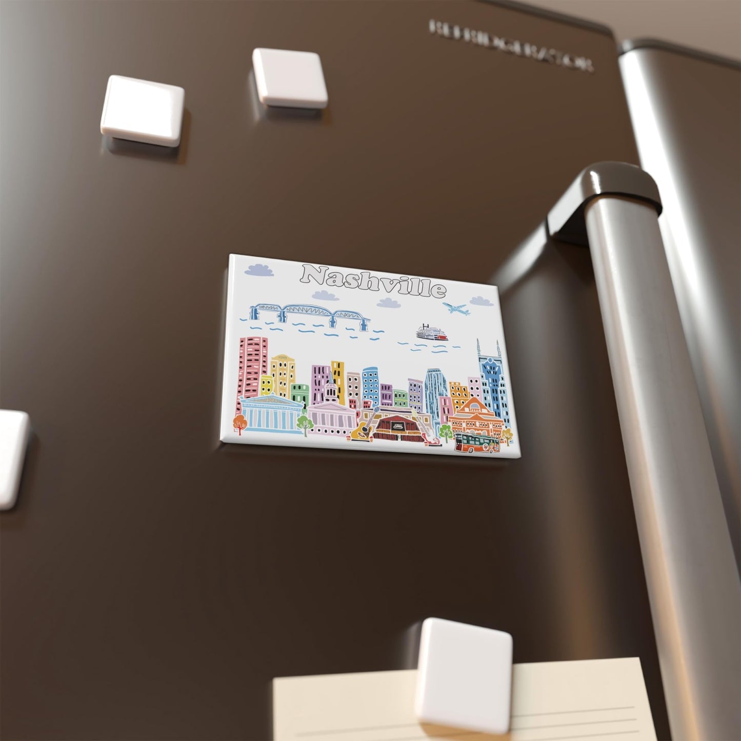 City Themed Artwork Magnet Collection by Beary Blu - Designed in The USA, Collectible Souvenirs Gifts 2.5" x 3.5" (Dallas) BST220