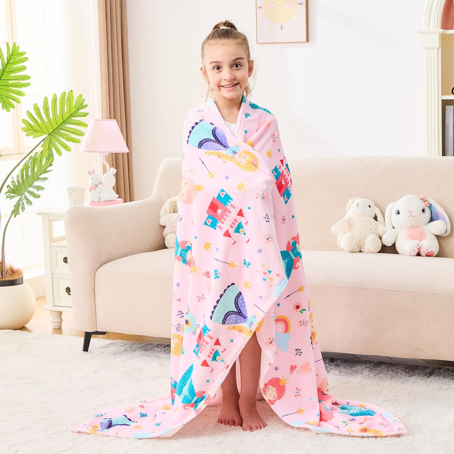 Wajade Unicorn Gifts for Girls - Glow in The Dark Unicorn Blanket Birthday Christmas Decor for Kids Age 3 4 5 6 7 8 9 10 11 12 Years Old Teens Child Toddler Throw Violet 60"x80" BST202